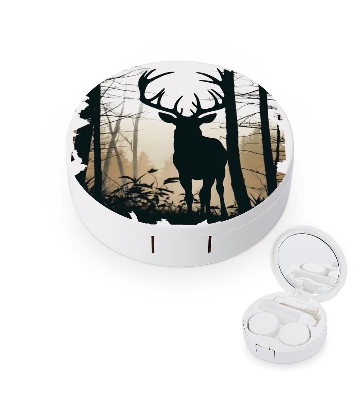 Deer Silhouette Contact Lens Case - Durable & Stylish Care Box for Travel - Perfect for Contact Lens Protection - Buy Online on GoSupps.com