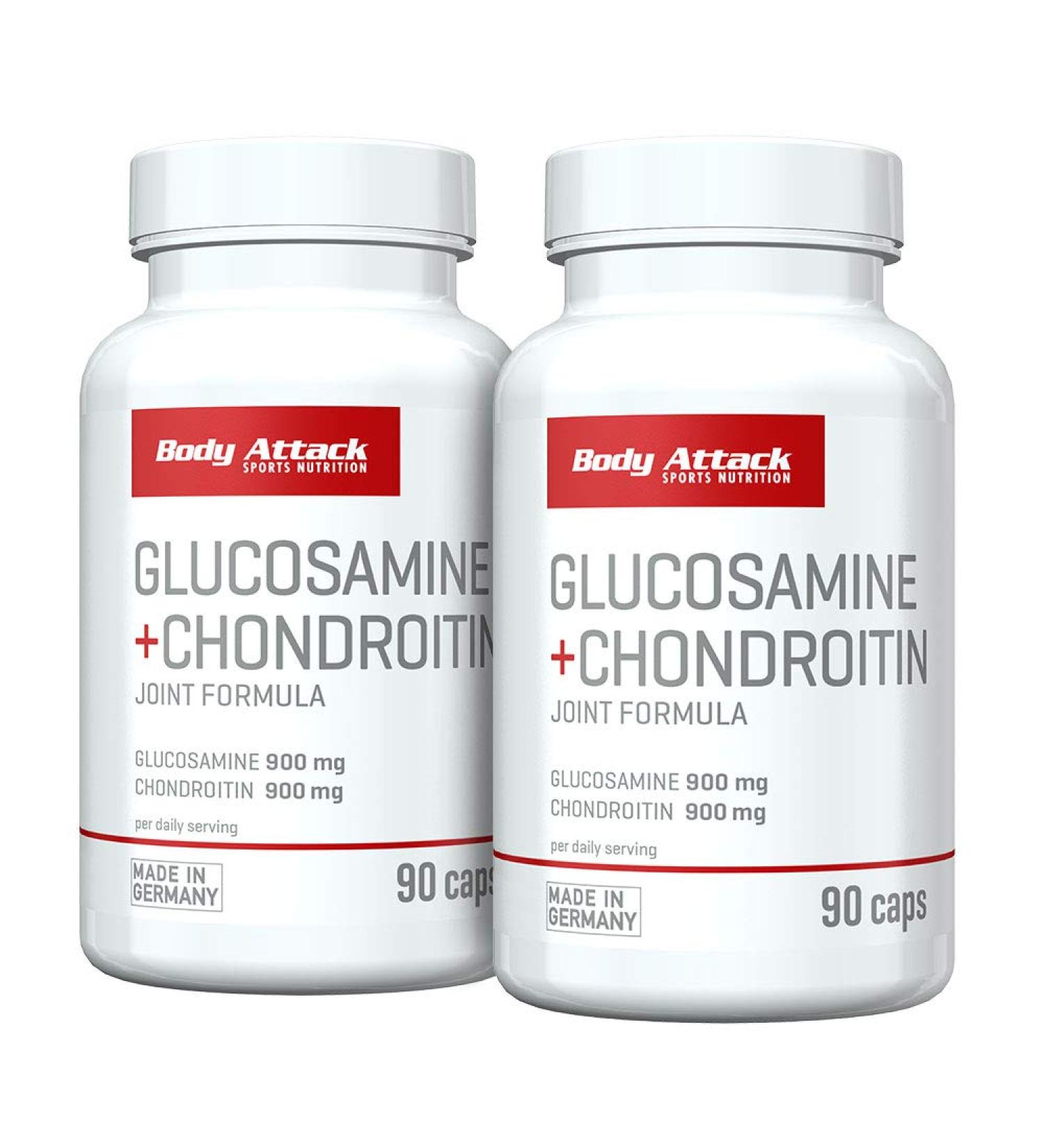 Body Attack Glucosamin & Chondroitin - 180 High-Dose Capsules for Athletes | 900mg Joint Support | Made in Germany - International Shipping - Buy Online on GoSupps.com