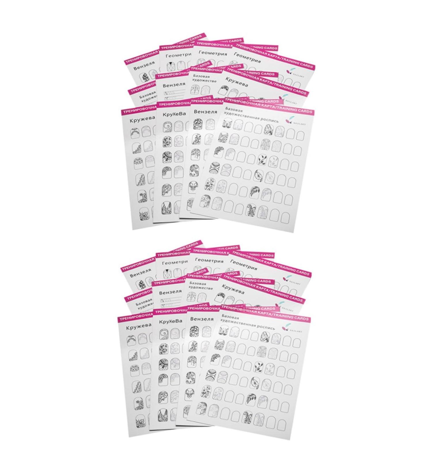 Beavorty 24 Sheets coloring exercise book Nail Shape Templates Nail Art Practice Tool Manicure Training Tools nail art practice book Cards for Nail Art Paper pattern white practice supplies - Buy Online on GoSupps.com