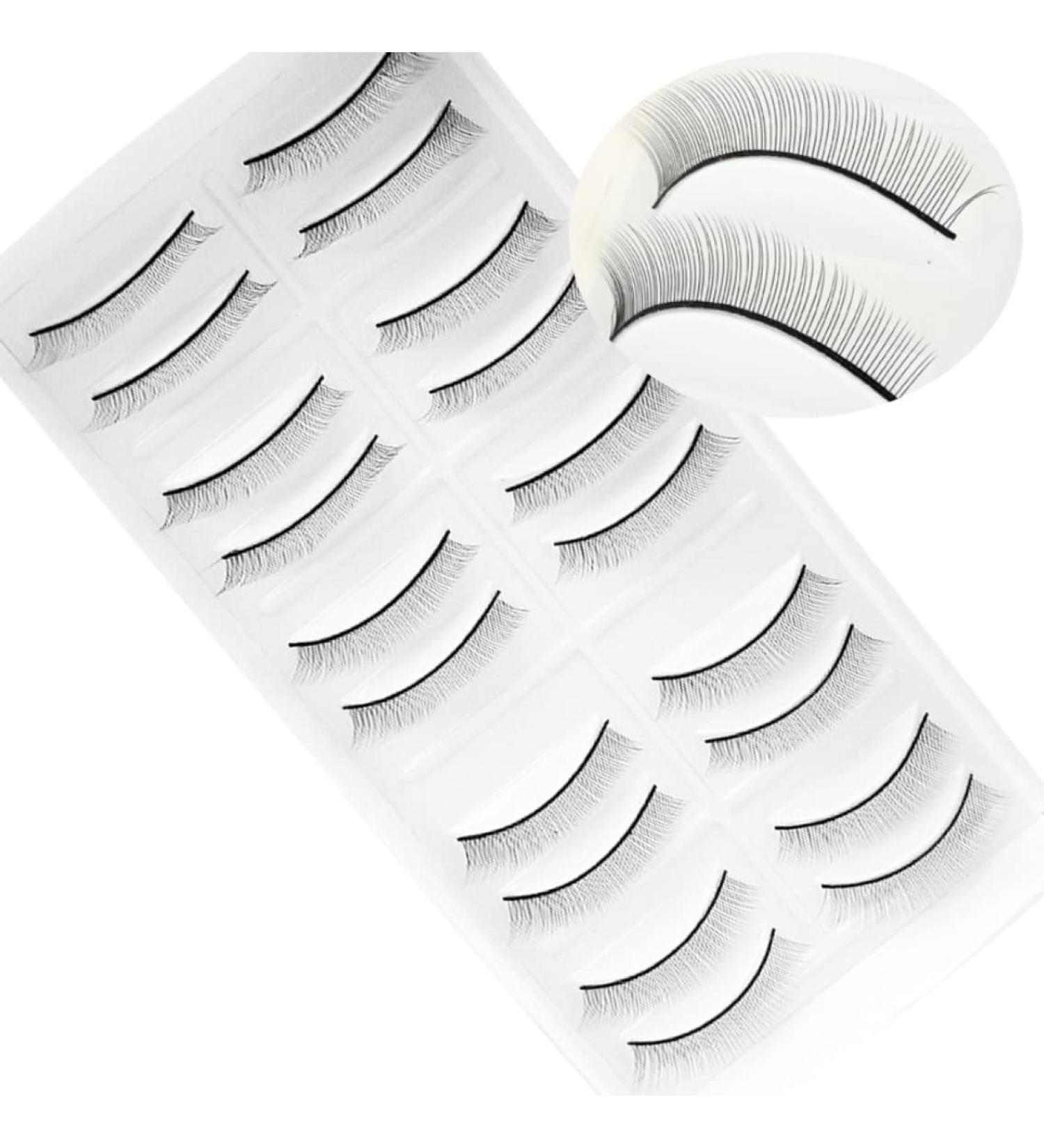 YESHUTIME 10 Pairs Practice Fake Lashes Waterproof False Eyelashes False Eyelashes Strips Ladies and Girls - Buy Online on GoSupps.com