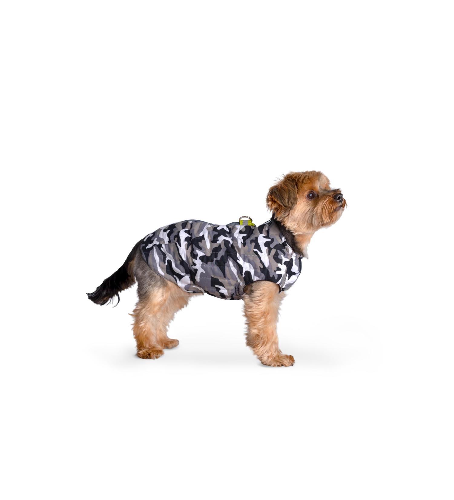 Selente Paw Parade Waterproof Dog Coat | Winter Jacket for Small & Medium Dogs | Fleece Lined | Black & White Camouflage | Size 6 - Made in EU - Buy Online on GoSupps.com