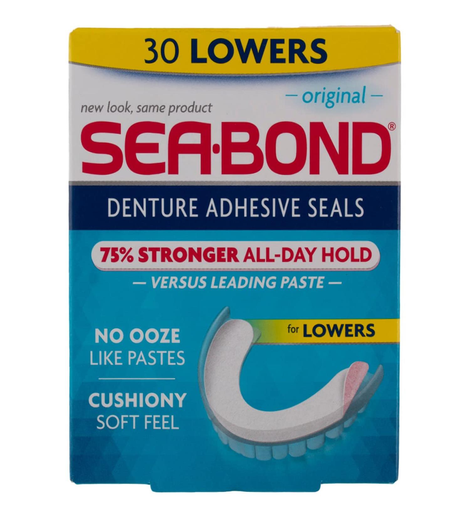 SEA-BOND Denture Adhesive Seals Lowers Original 30 Each - Pack of 4 - Buy Online on GoSupps.com