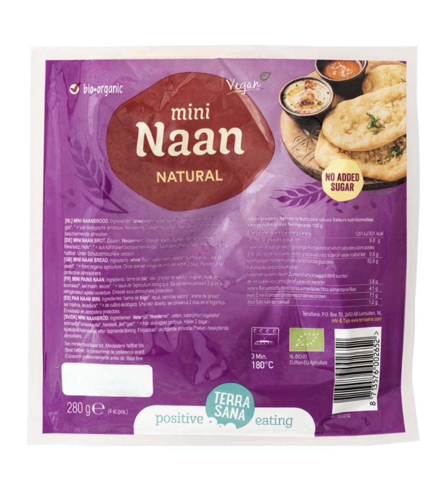 Terrasana Terrasana Mini Naan Natural 280g