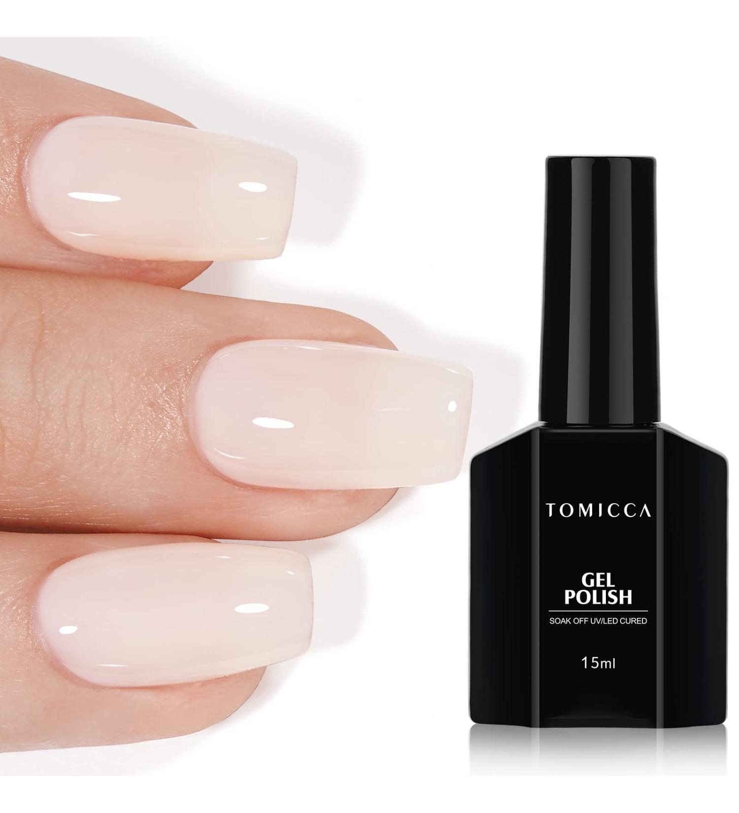 TOMICCA Beige White Jelly Gel Polish - Translucent Soak Off UV Gel for Nail Art - 15ML - Buy Online on GoSupps.com