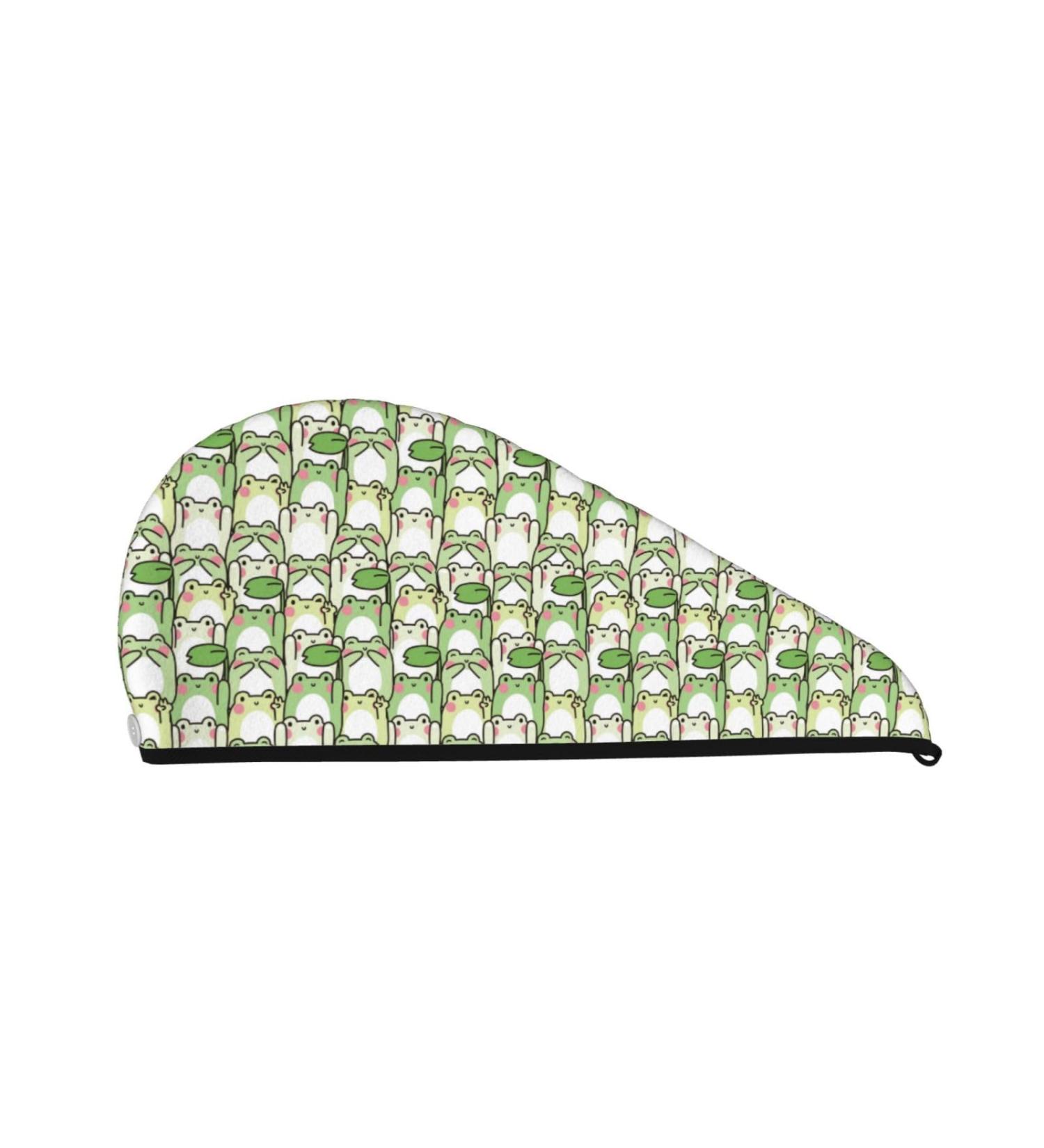 Cute Frog Microfiber Hair Towel - Super Absorbent Coral Velvet Wrap for Long & Curly Hair - Quick Dry Cap for Women - Buy Online on GoSupps.com