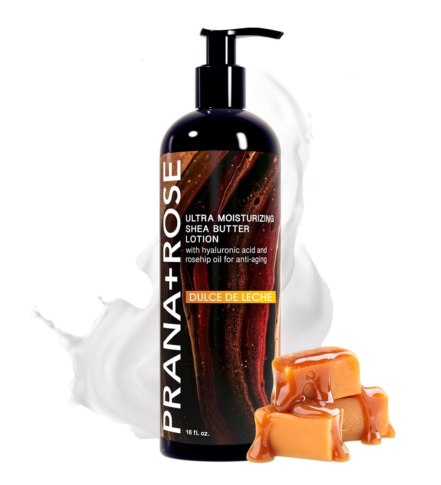 Ultra Moisturizing Organic Vegan Shea Butter Lotion with Hyaluronic Acid & Rosehip Oil - Anti-Aging Body & Hand Lotion (16oz Dulce De Leche - Buy Online on GoSupps.com