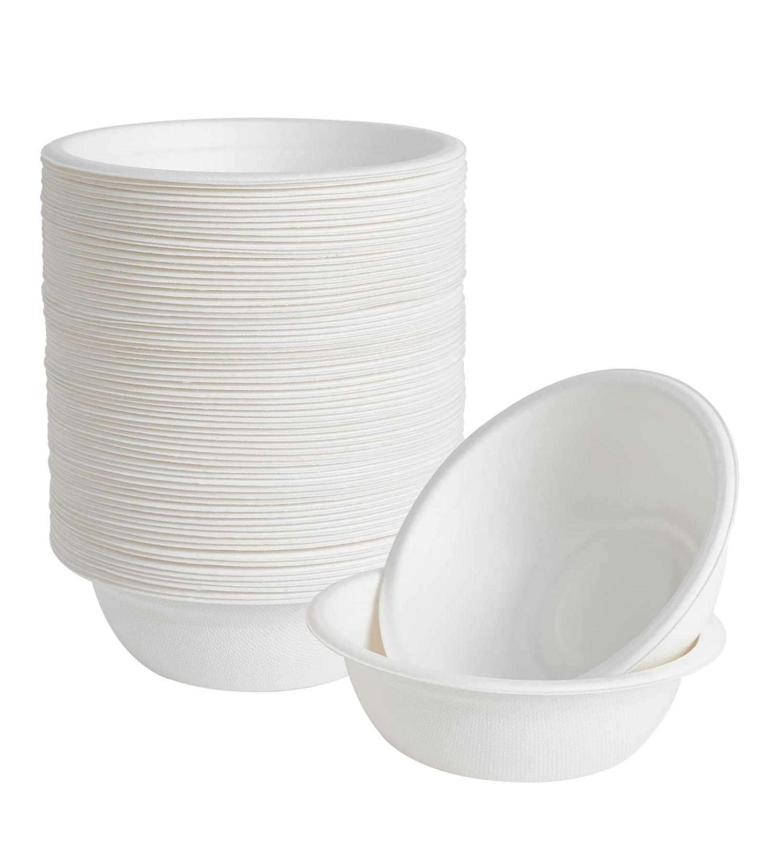 ECOLipak 150 Pack 12oz Compostable Biodegradable Paper Bowls - Eco-Friendly Sugarcane Soup Bowls for Salad & Dessert - Buy Online on GoSupps.com