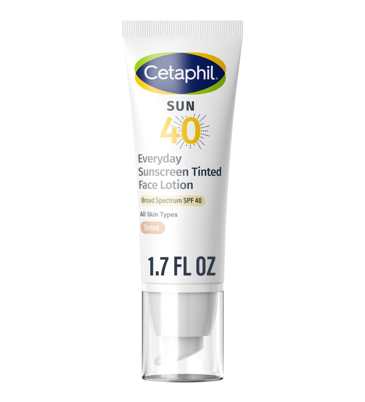 CETAPHIL Everyday Sunscreen Tinted Lotion for Face 1.7 fl oz 100% UVA/UVB Mineral Sunscreen: Titanium Dioxide & Zinc Oxide SPF 40 For Sensitive Skin 1.7 Fl Oz (Pack of 1) - Buy Online on GoSupps.com
