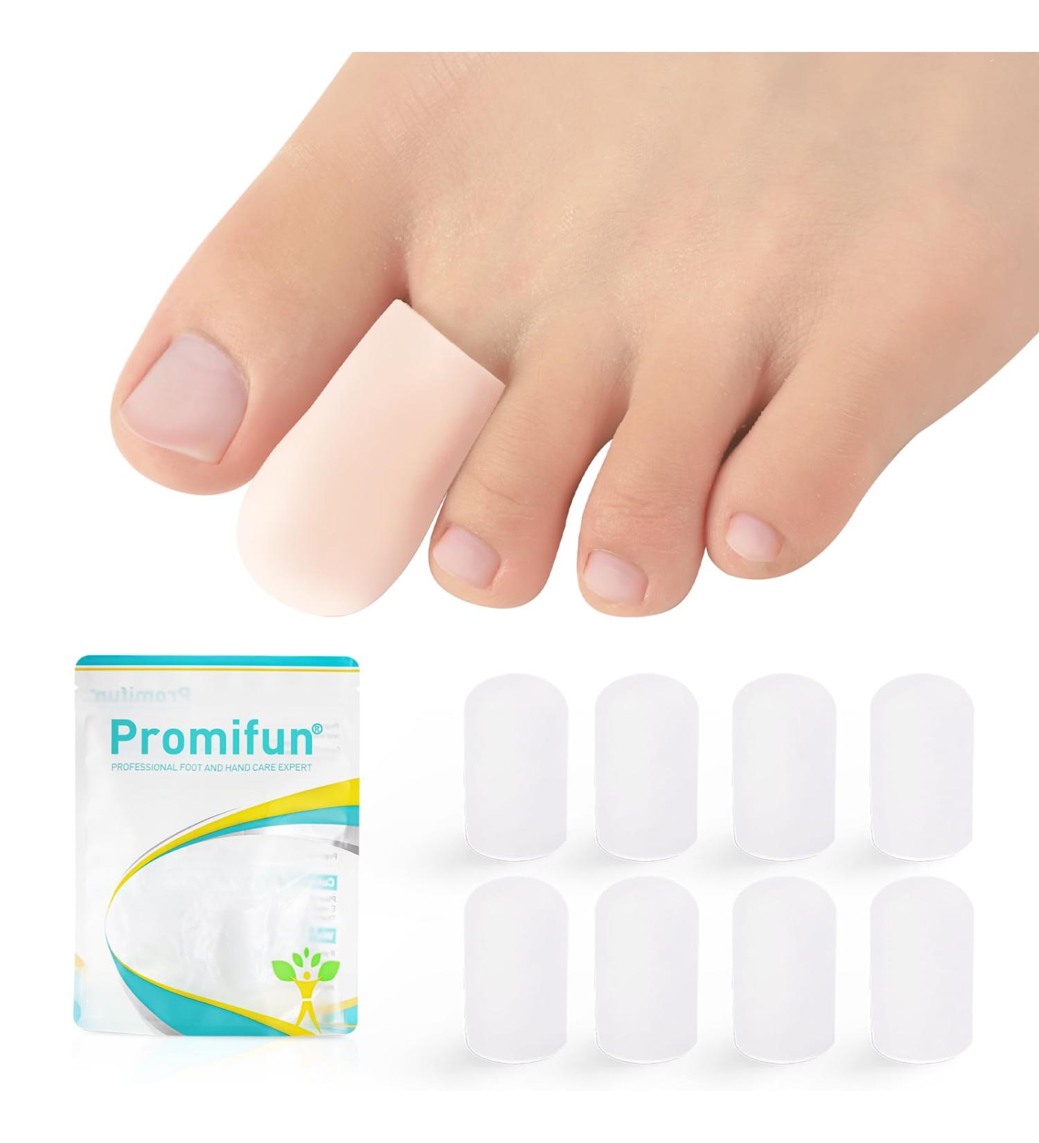 Silicone Toe Protectors - 4 Pairs Gel Toe Sleeves with Aloe Vera for Pain Relief & Protection from Corns - Transparent Color Medium Size - Buy Online on GoSupps.com