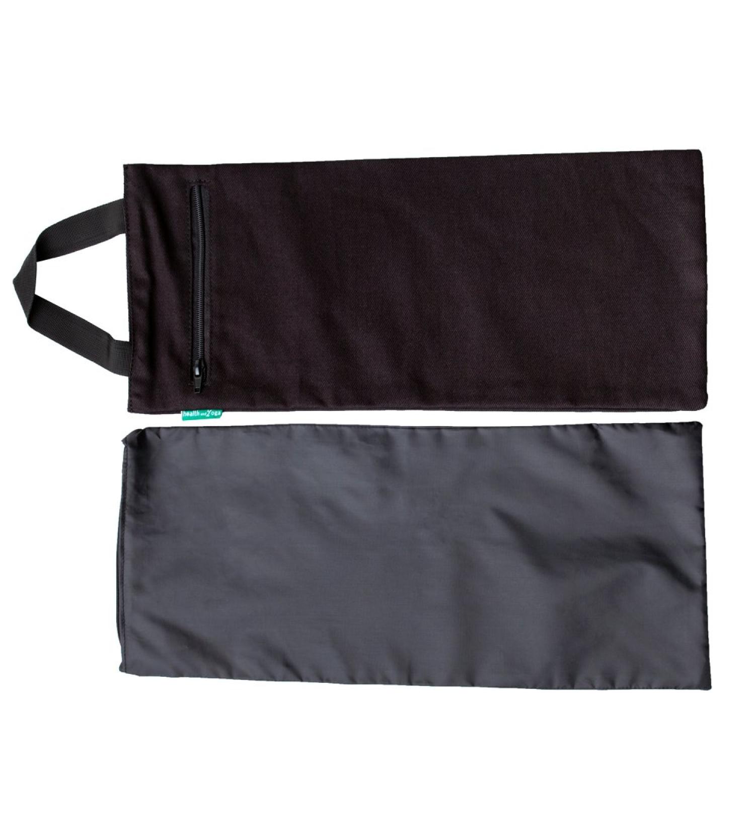 HealthAndYoga(TM) Double Yoga Sand Bags - Weighted Support Prop with Inner Waterproof Bag - Black - Buy Online on GoSupps.com