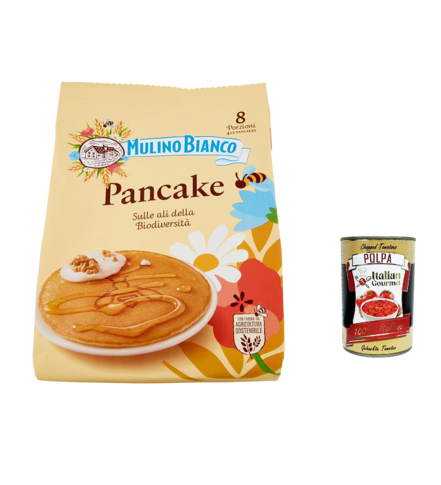  Italian Gourmet E.R. Mulino Bianco Pancake Pancake Set 100% Italian Fresh Milk and Sustainable Flour 4 Pieces 280g + Italian Gourmet Polpa 400g - Buy Online on GoSupps.com