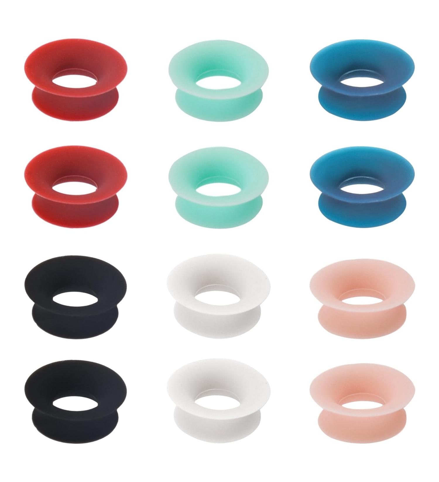 12pcs Mute Style Pack for Earplugs Silicone Ear Plugs Mute Insert Style Pack Earplugs for Daily Control Bundle (6 Colors)