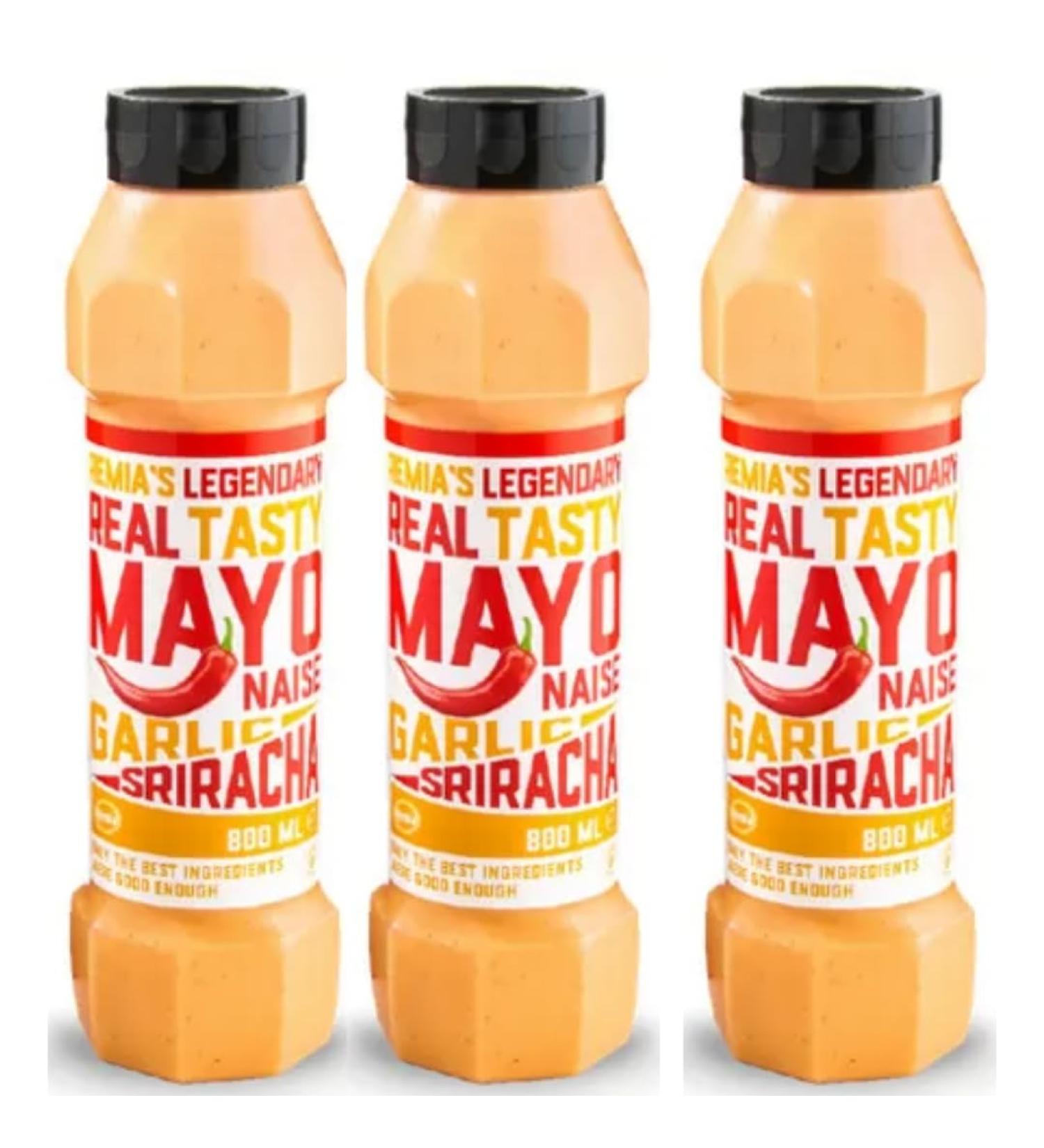 Remia Tasty Garlic and Sriracha Mayonnaise Sauce 800 Mililitres x 3 Pieces - Buy Online on GoSupps.com