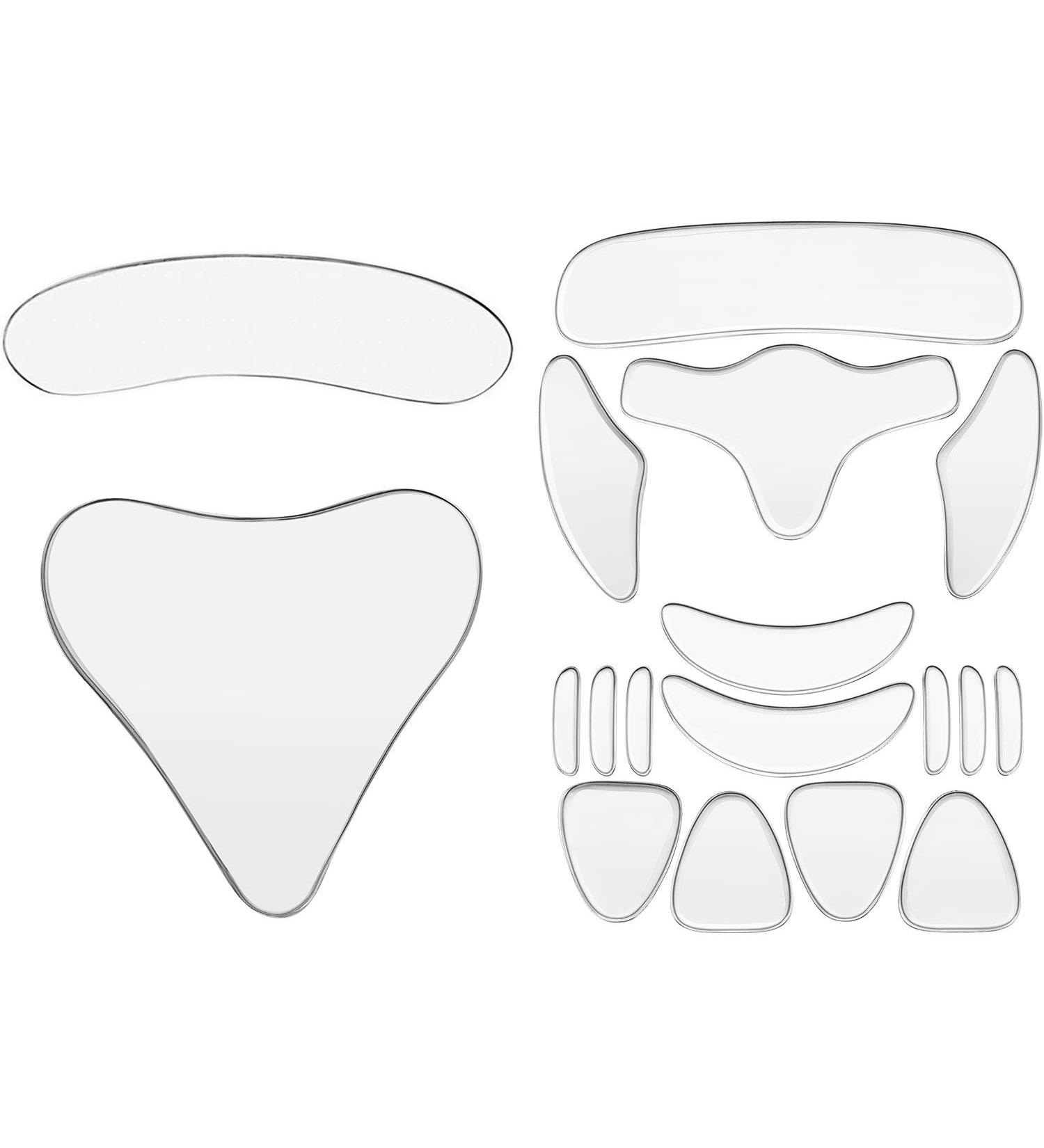 Reusable Silicone Pad Set for Face & Neck - 18 Pieces Wrinkle Patches for Forehead Eyes and Mouth - International Shipping Available - Buy Online on GoSupps.com