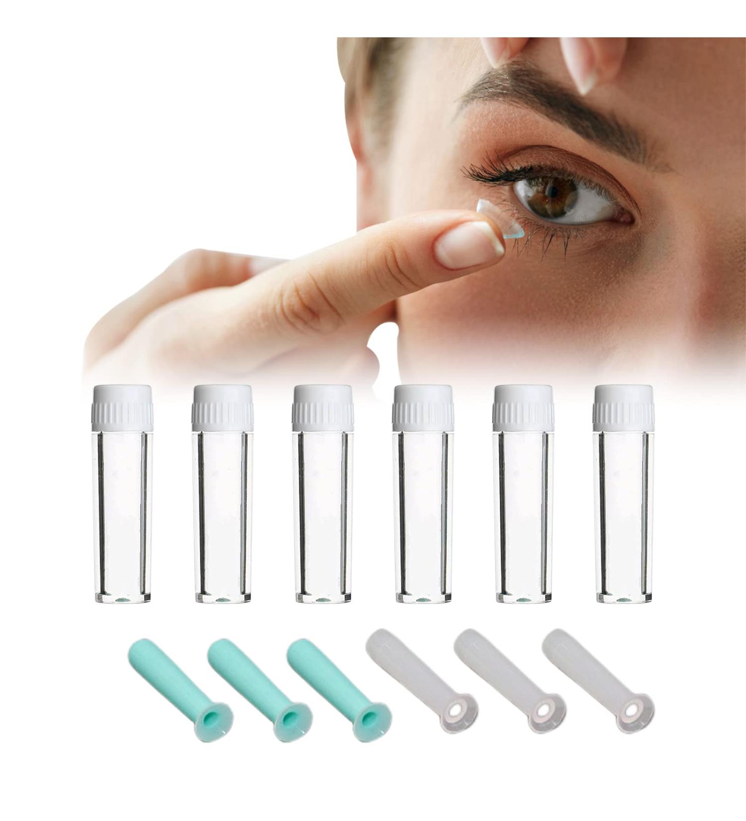 6-Piece Contact Lens Kit with Cleaner & Remover - Silicone Storage Case for Home & Travel (Green White) | International Shipping - Buy Online on GoSupps.com