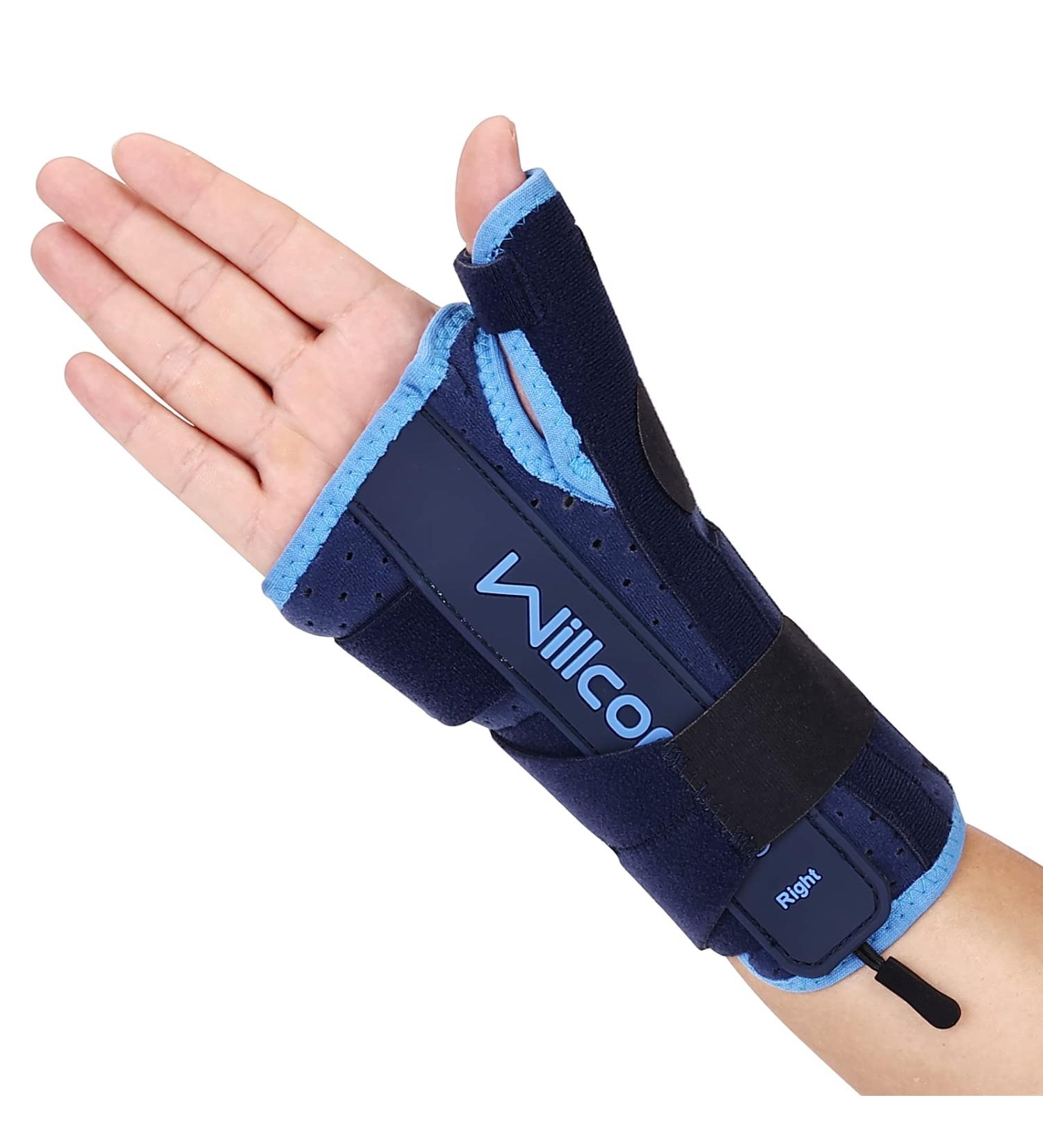Willcom Thumb Wrist Rail with Metal Stabilizer - Breathable Right Hand Support for Tendinitis Arthritis Carpal Tunnel Relief (Size L) - Buy Online on GoSupps.com