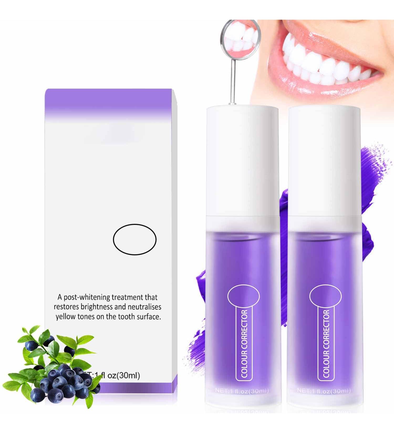 Whitening Toothpaste 2 Pcs Teeth Whitening Toothpaste Whitening Purple Toothpaste Whitening Toothpaste Oral Cleaning Purple Corrector Toothpaste for Teeth Whitening - Buy Online on GoSupps.com