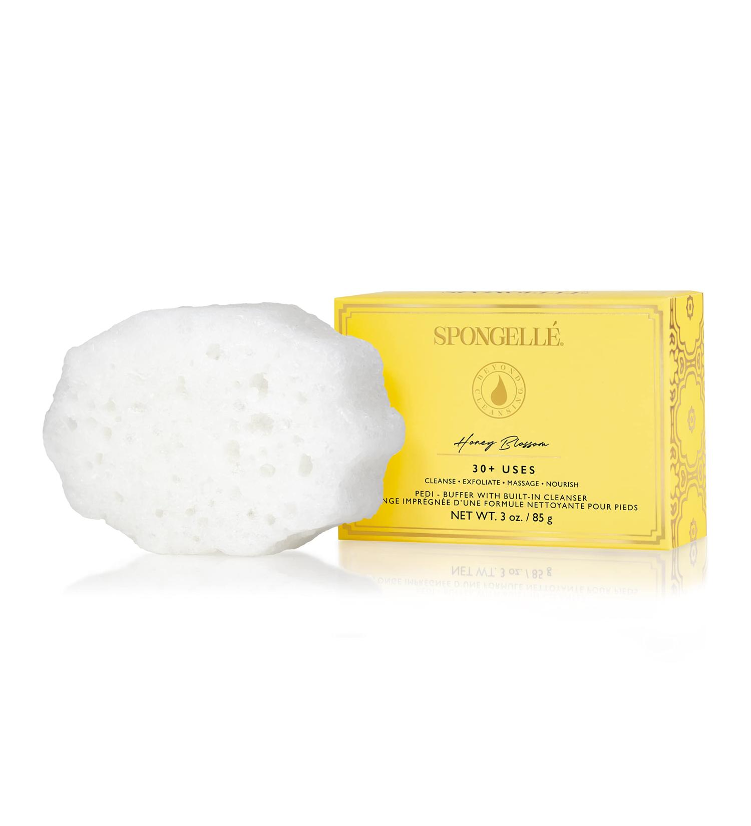 Spongell  Pedi-Buffer - Cleanse  Exfoliate & Polish Feet - Honey Blossom