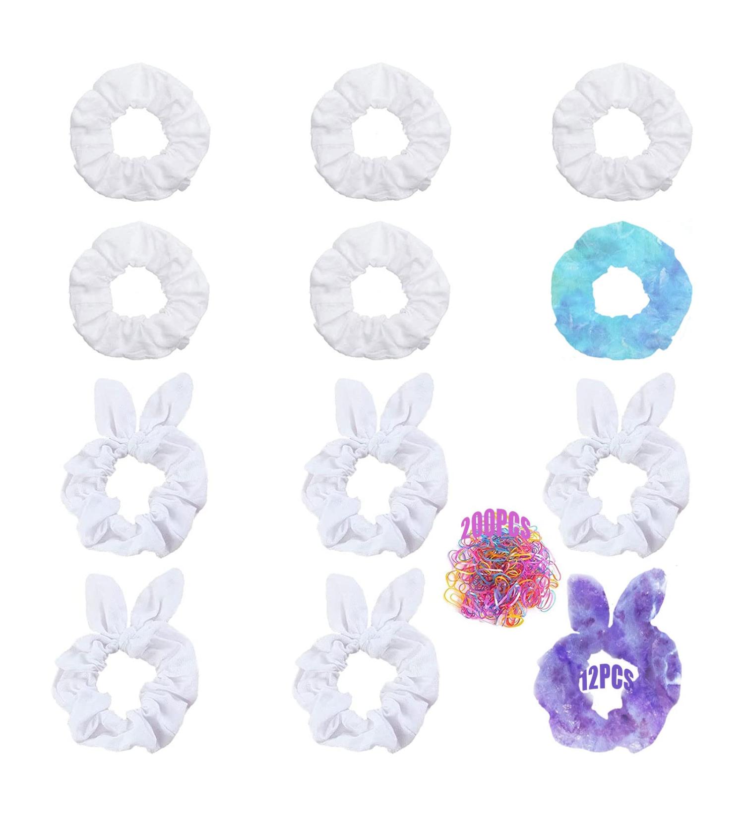Buy 13 Stylish White Hair Tie Scrunchies - Premium Cotton Elastic Hair Ties for DIY & Everyday Use - Buy Online on GoSupps.com