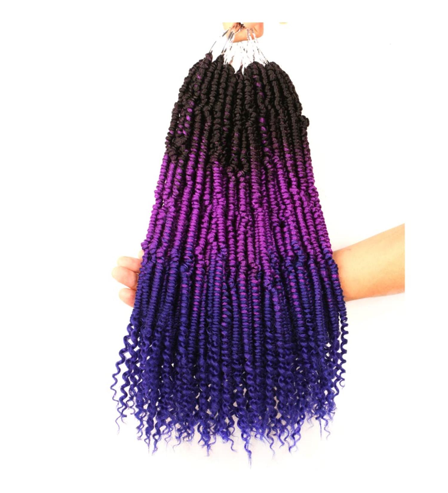 14 Inch Ombre Synthetic Crochet Braided Hair Extensions - Afro Braids T1B Purple (6PCS/Lot) | International Shipping Available - Buy Online on GoSupps.com