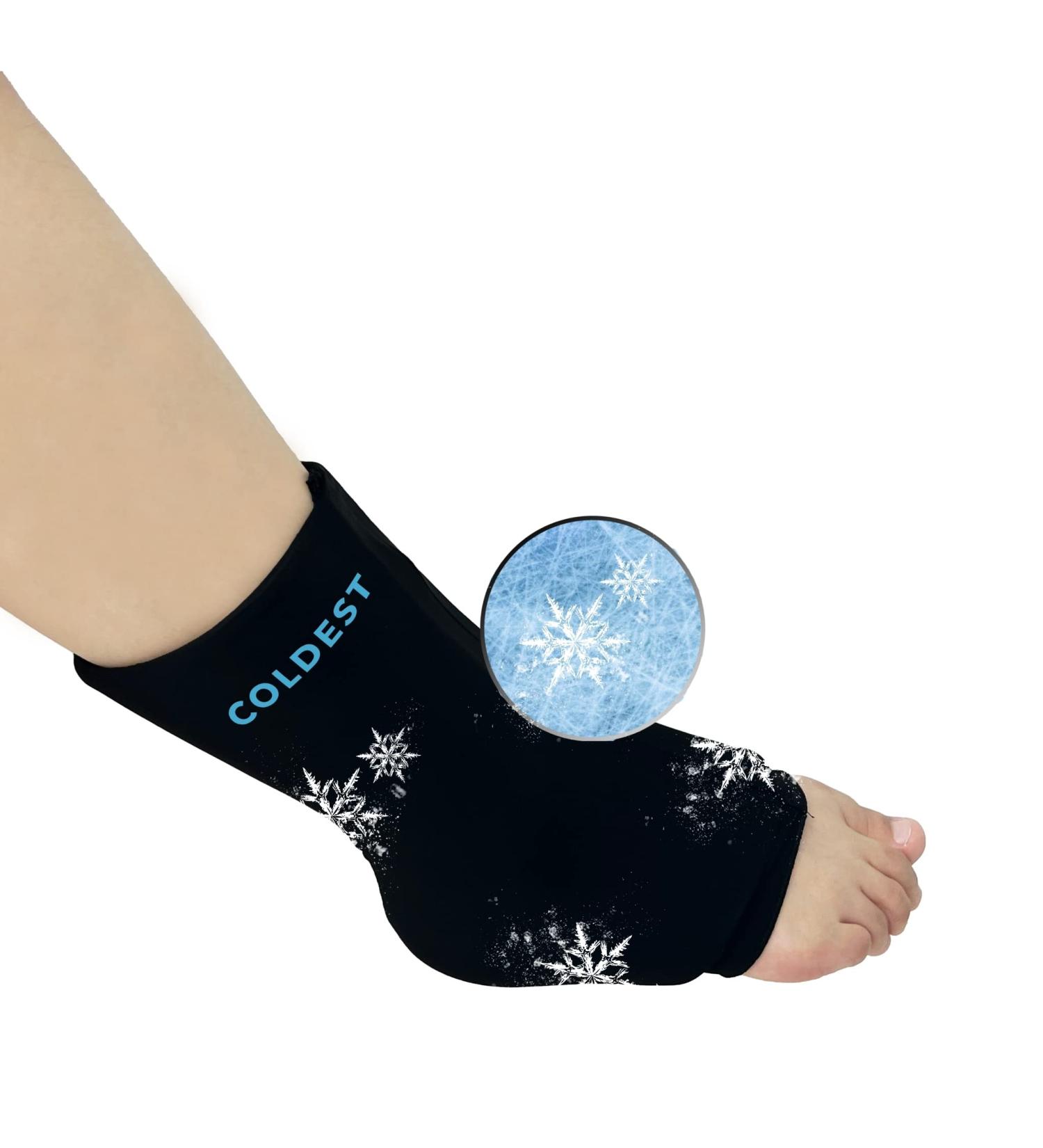 Coldest Ankle Foot Ice Pack Wrap - 360 Cold Gel Pack for Sprained Ankles, Plantar Fasciitis, Achilles Tendonitis - Freezable & Reusable (Standard) - Buy Online on GoSupps.com