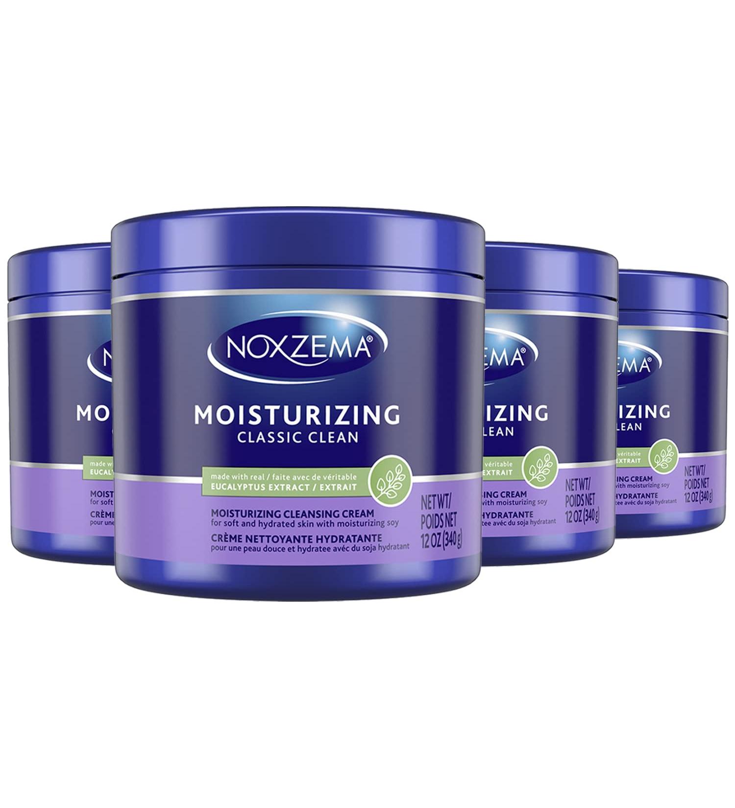 Noxzema Classic Clean Original Deep Cleansing Cream 12 Oz (Pack of 4) - With Eucalyptus Extract and Soybean Oil for Soft, Smooth, and Moisturized Skin - Buy Online on GoSupps.com
