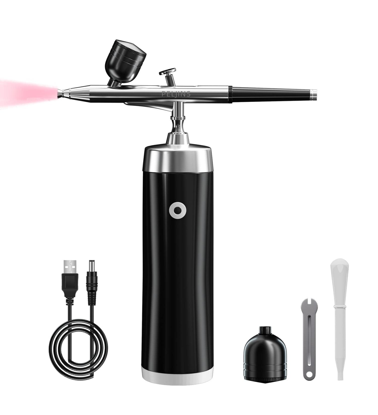 Handheld Airbrush Kit with Compressor - Cordless Mini Makeup Machine for Nail Art, Cake Decorating, Barber & Painting (Black) - Buy Online on GoSupps.com