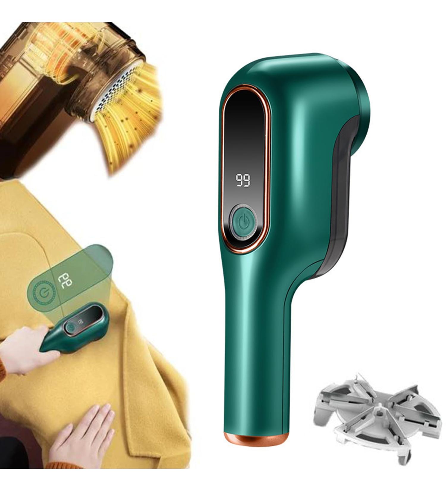 Rechargeable Electric Lint Remover with Digital Power Display - Portable Fabric Shaver for Clothes & Furniture (Green) | Best Lint Remover for International Shipping - Buy Online on GoSupps.com