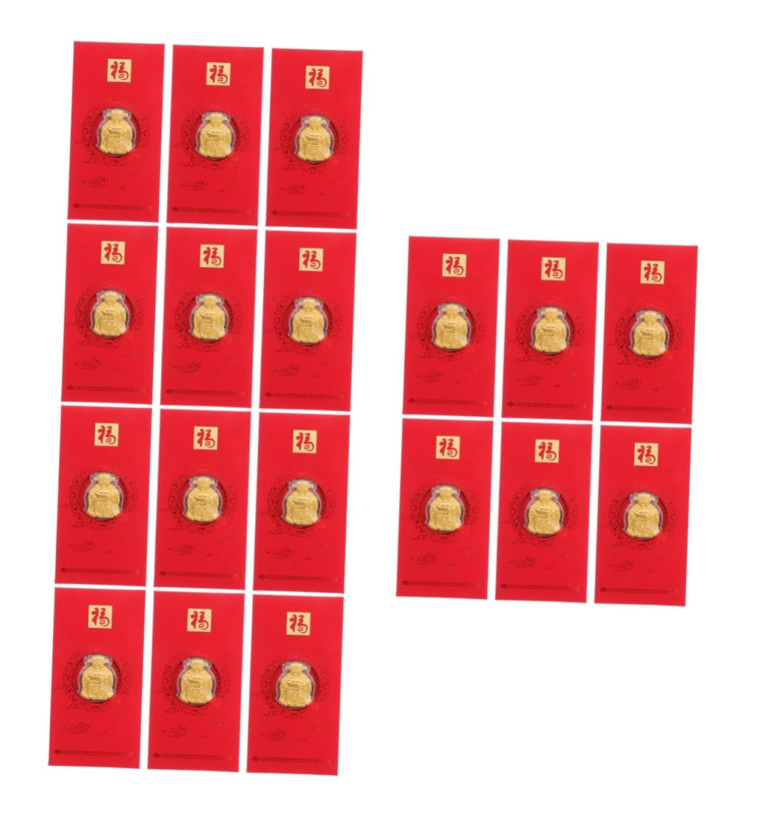 Didiseaon 18 Pcs Red Envelope Wedding Hongbao Lucky Money Envelopes Red Money Packets Chinese Lai See Wedding Gift Card Red Packet for New Year New Year Items Christmas Imitation Gold Leaf - Buy Online on GoSupps.com