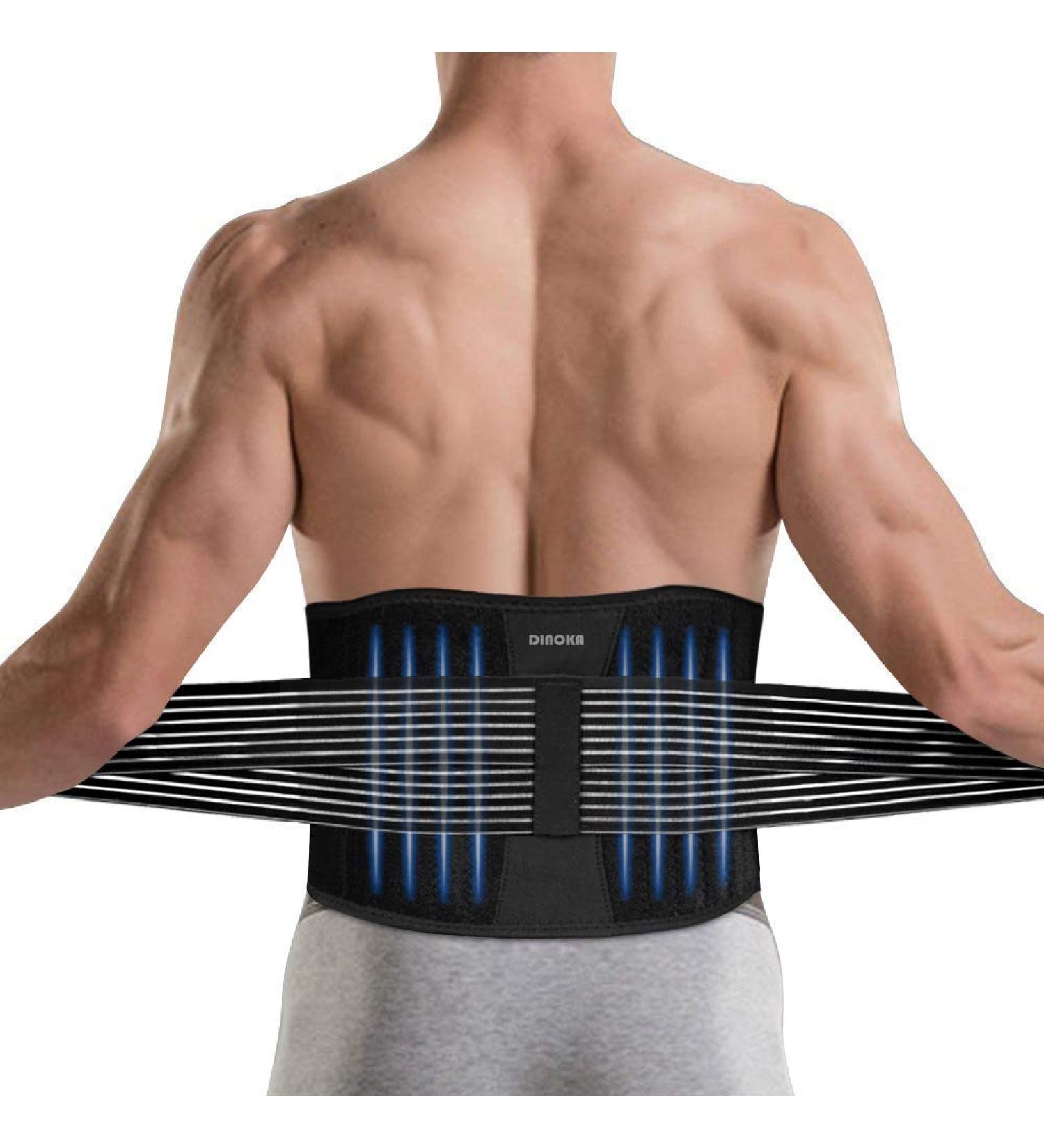 Dinoka Back Support Belt for Men & Women - Adjustable Lumbar Pain Relief & Waist Trimmer - Double Lock Design for Maximum Comfort - Buy Online on GoSupps.com