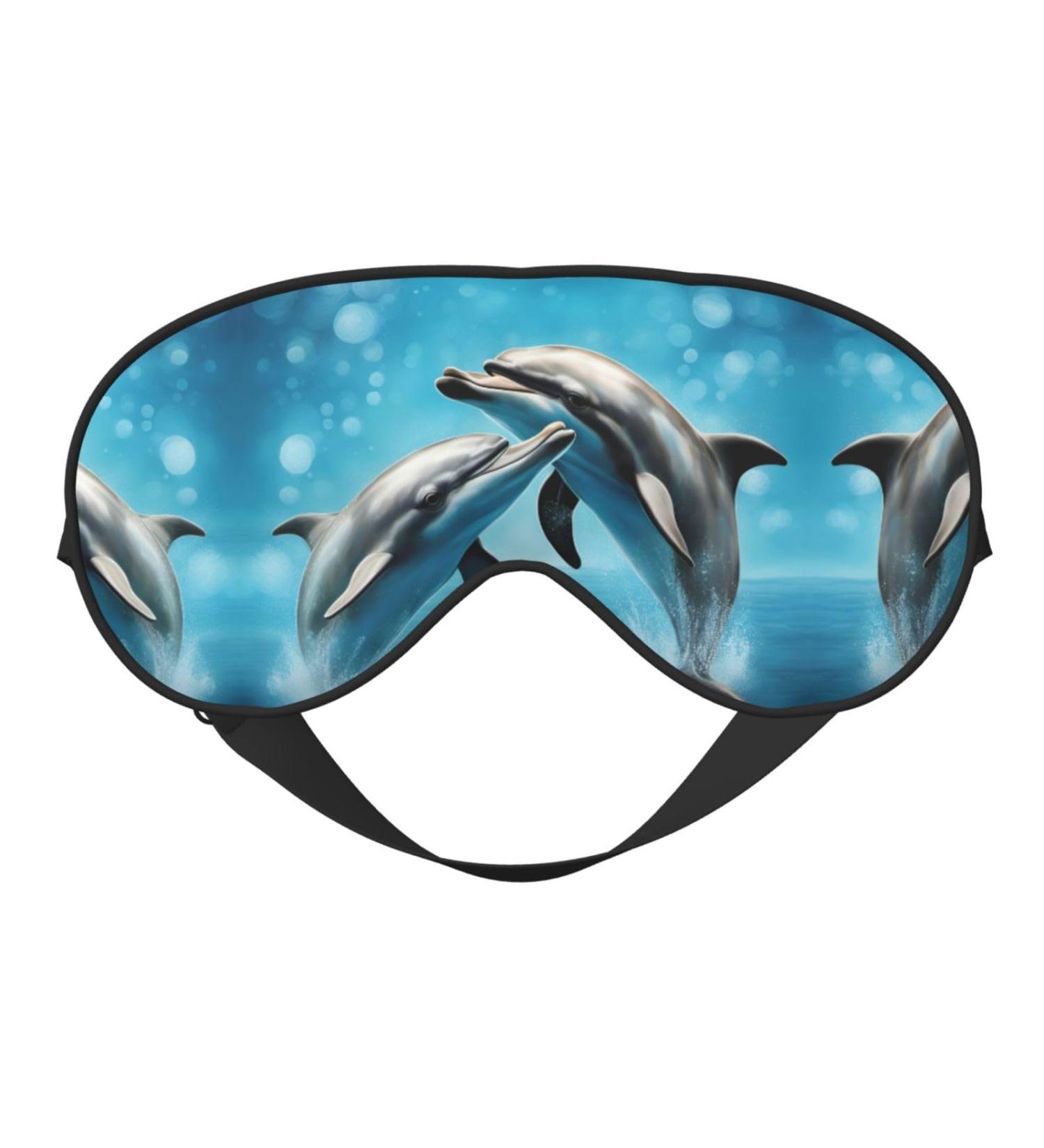 SSIMOO Dolphins in Love Eye Mask | Ultra-Soft Light-Blocking Sleep Mask for Comfort & Restful Sleep - International Shipping Available - Buy Online on GoSupps.com