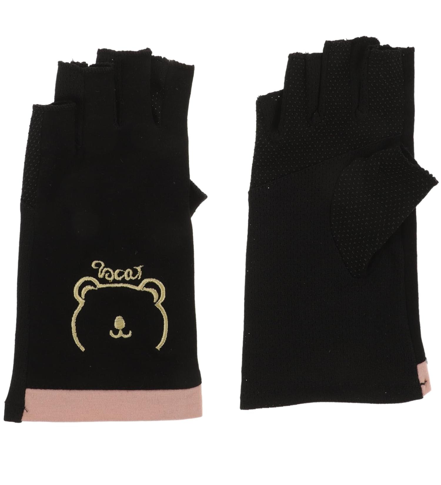 Healeved Fingerless Manicures Gloves 1 Pair Protection Gloves for Gel Nail Anti Gloves Shield Nail Art Accessories - Buy Online on GoSupps.com