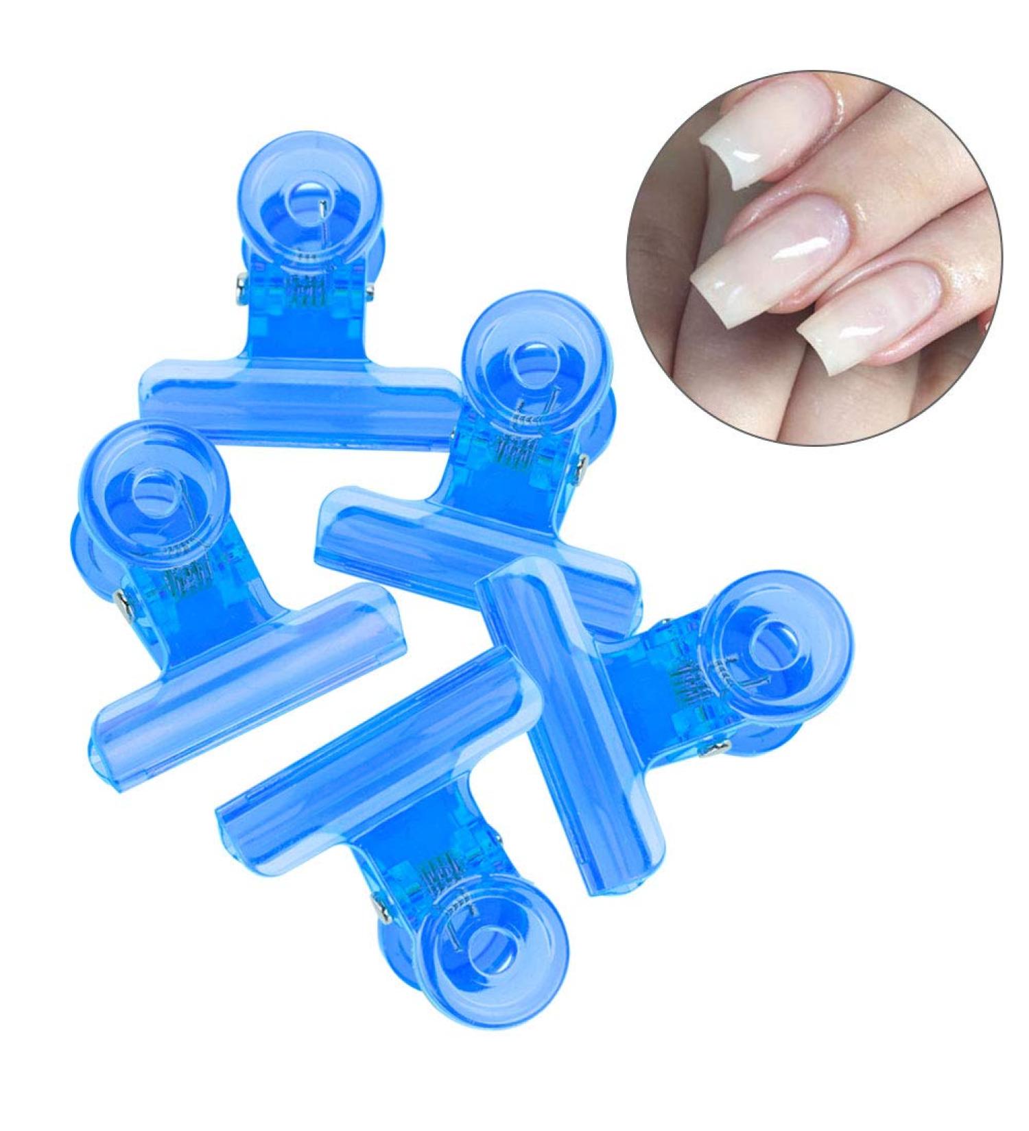 Nail Tips Clips - 5 Pack C Curve Nail Extension Clamps for DIY Nail Art Accessories (Blue) | Fast International Shipping - Buy Online on GoSupps.com