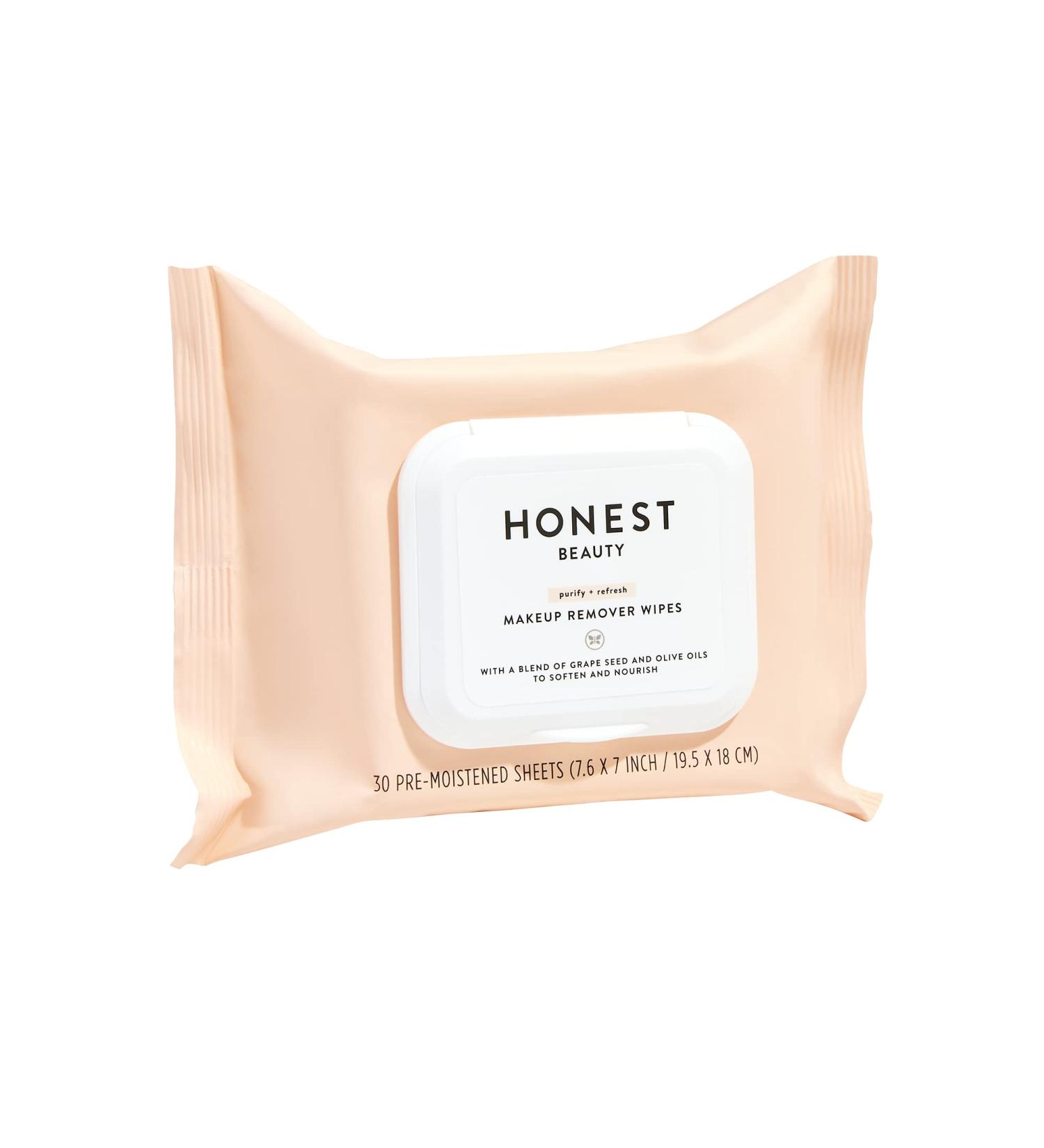 Honest Beauty Makeup Remover Wipes | Grape Seed & Olive Oils | Paraben & Synthetic Fragrance Free | Dermatologist Tested | Cruelty Free | 30 Count - Buy Online on GoSupps.com