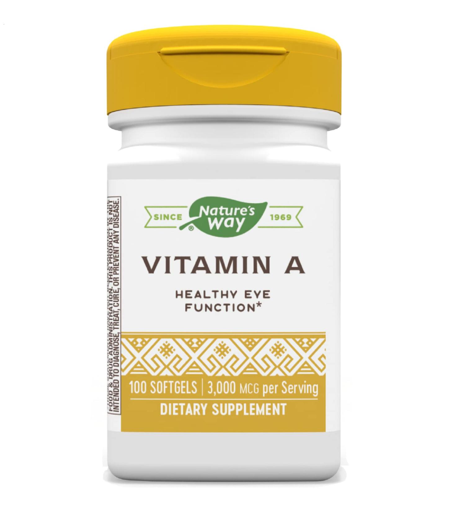 Nature's Way Vitamin A 3000 mcg - 100 Softgels for Eye Health & Immune Support - Buy Online on GoSupps.com