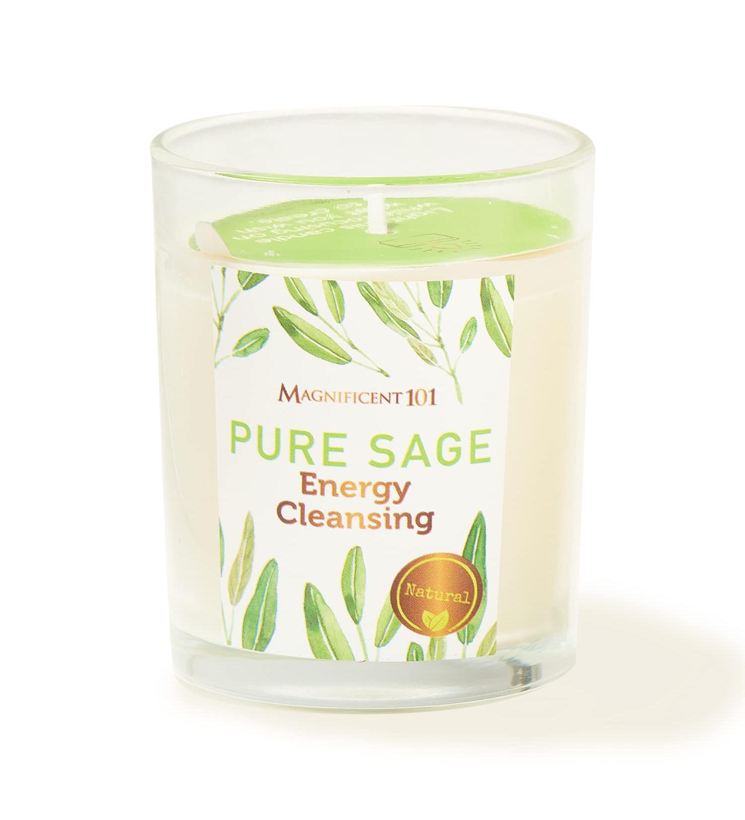 Buy 101 Long Lasting Pure Sage Smudge Candles - 6 Oz All Natural Soy Wax 30 Hour Burn for Cleansing & Manifestation | International Shipping Available - Buy Online on GoSupps.com