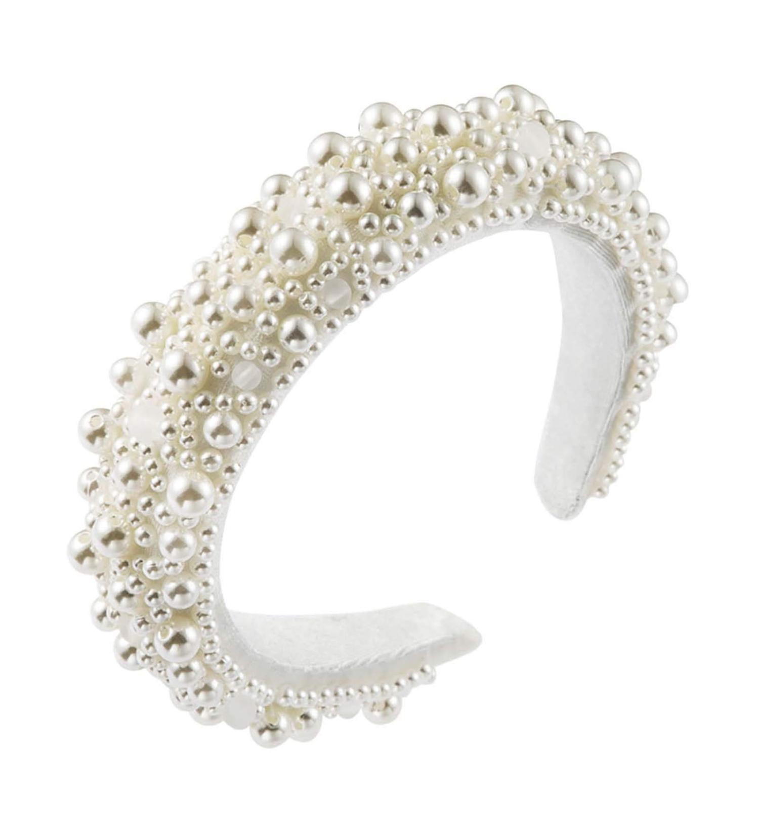 WOPODI White Pearl Baroque Headband | Elegant Hair Accessory for Wedding & Parties - Buy Online on GoSupps.com