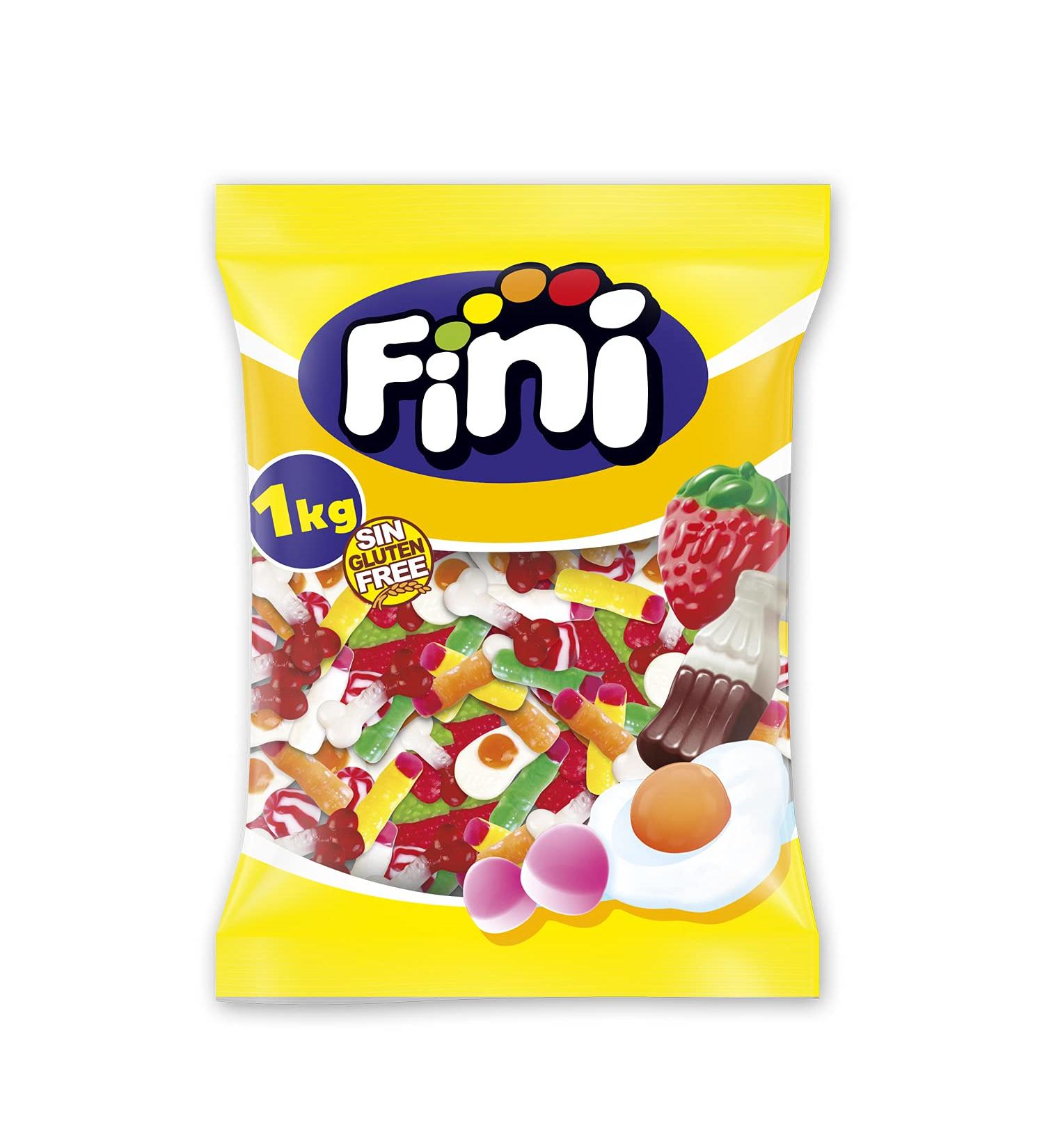  Fini Finished! Lot of 1 kg bag of rubber candy for fingers eggs bones and strawberries - Buy Online on GoSupps.com