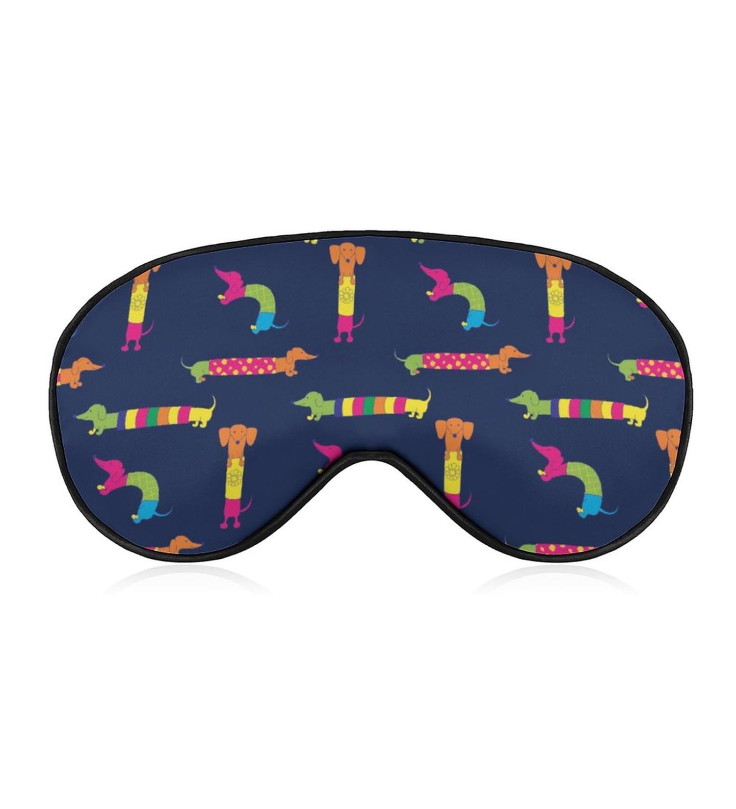 Colorful Dachshund Dog Sleep Mask - Adjustable Blindfold for Sleeping, Travel, and Naps - Buy Online on GoSupps.com