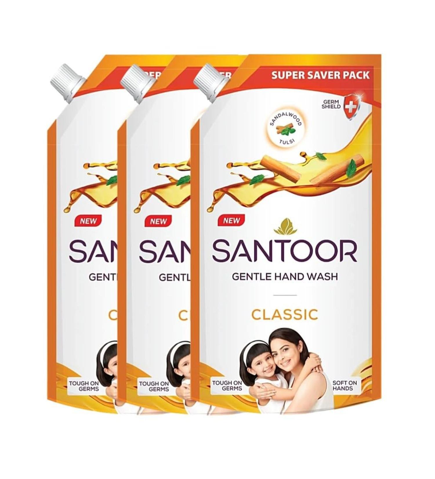 FT San-Tur Classic Gentle Hand Wash Sandalwood & Tulsi 650 ml Pack of 3