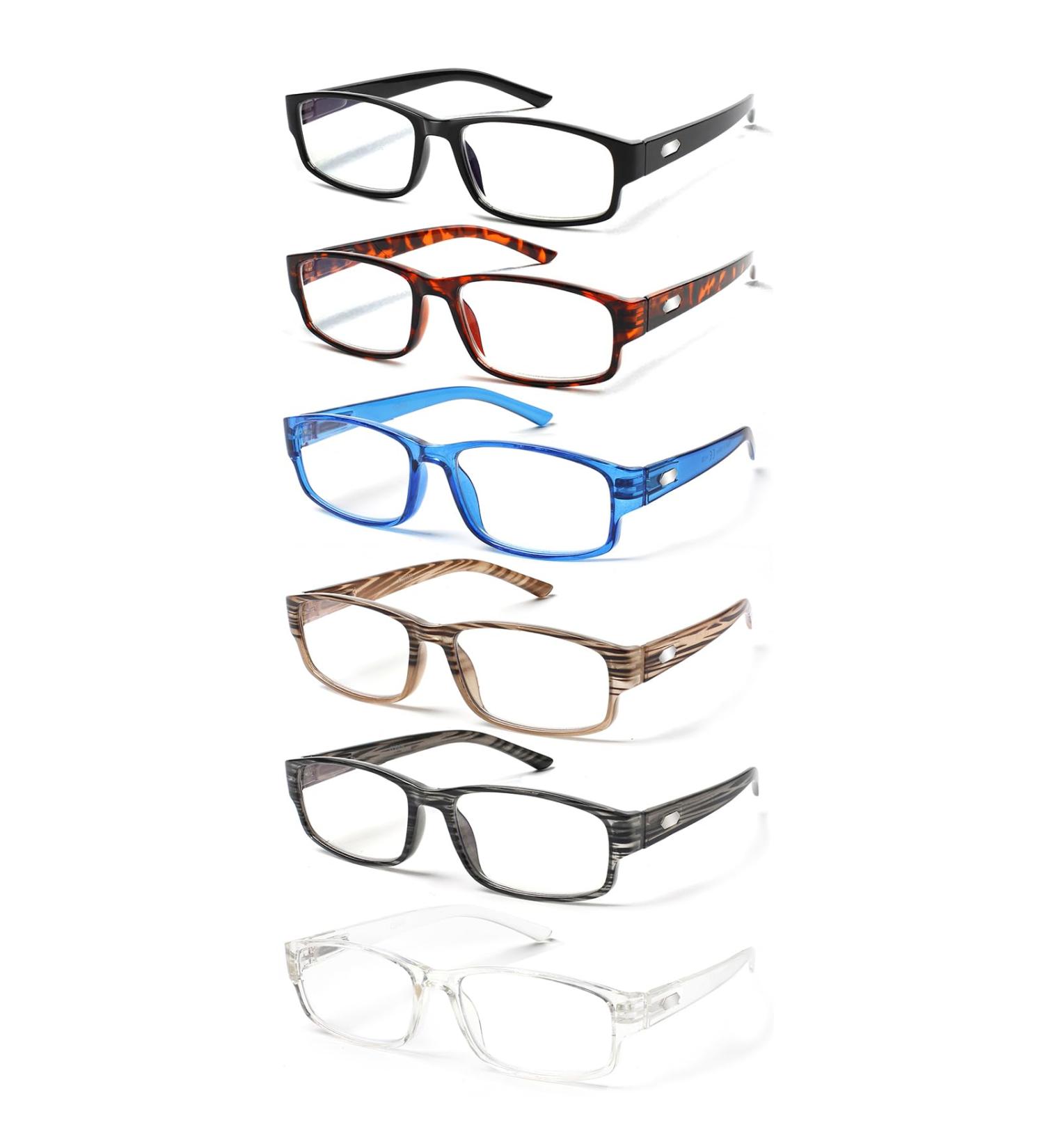 Cojwis 6 Pack Blue Light Filter Reading Glasses for Men & Women | Anti Blue Light PC Gaming Fashion Visual Aid - 6 Color Mix 2.25x - Buy Online on GoSupps.com