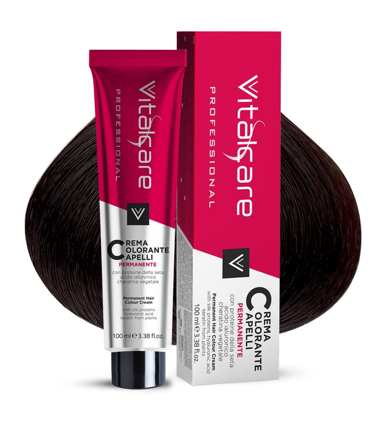  Vitalcare Vitalcare | Professional Permanent Professional Hair Dye Cream Hair Dye with Silk Protein No. 2/00 Bruno 100 ml - Buy Online on GoSupps.com