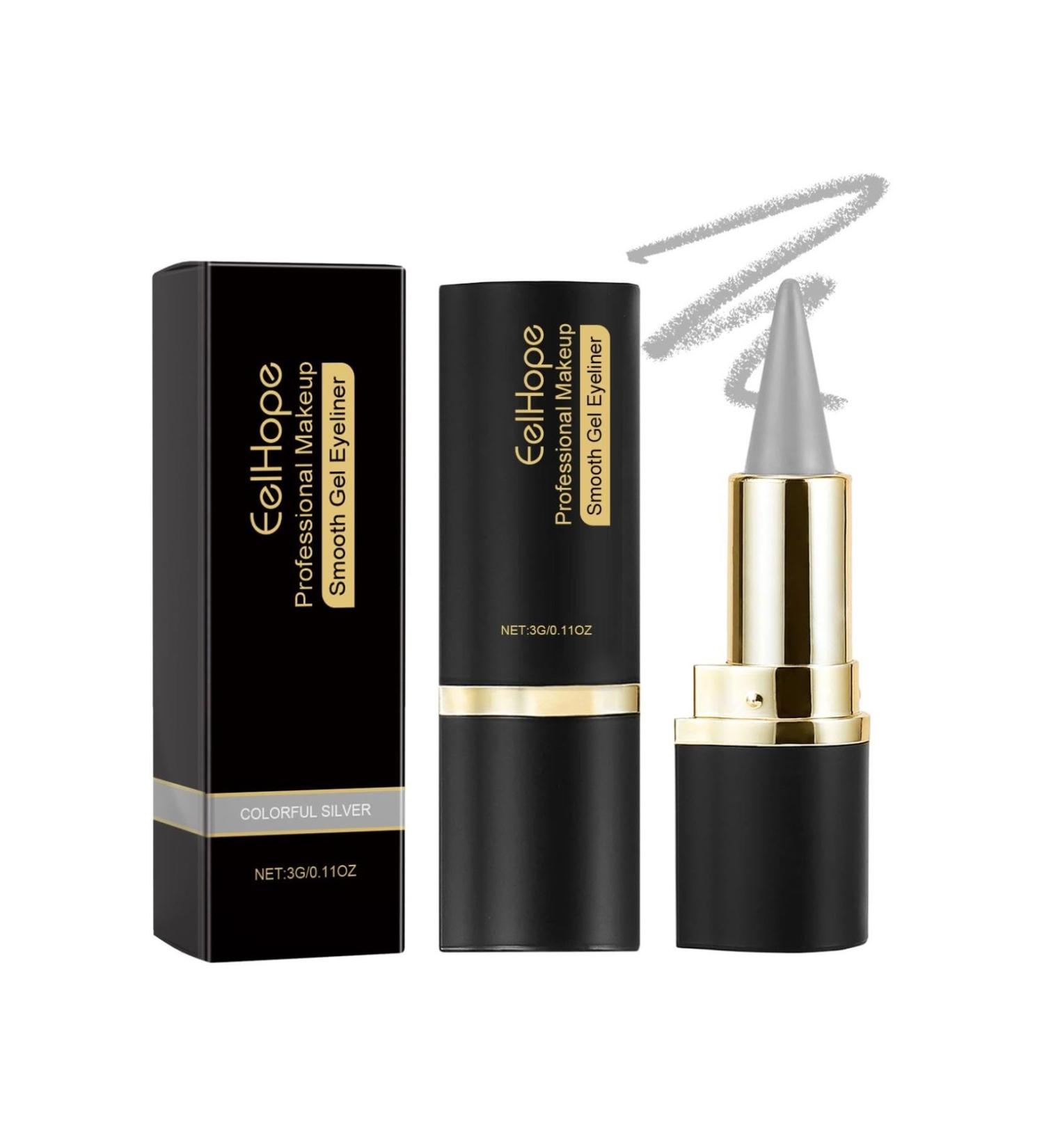 Matte Quick Drying Eyeliner 2024 Newest 2 Pack Smudge-Proof Black Eyeliner Pen Gel Waterproof Eye Shadow for Everyday Long Lasting Eye Make up (Silver) - Buy Online on GoSupps.com