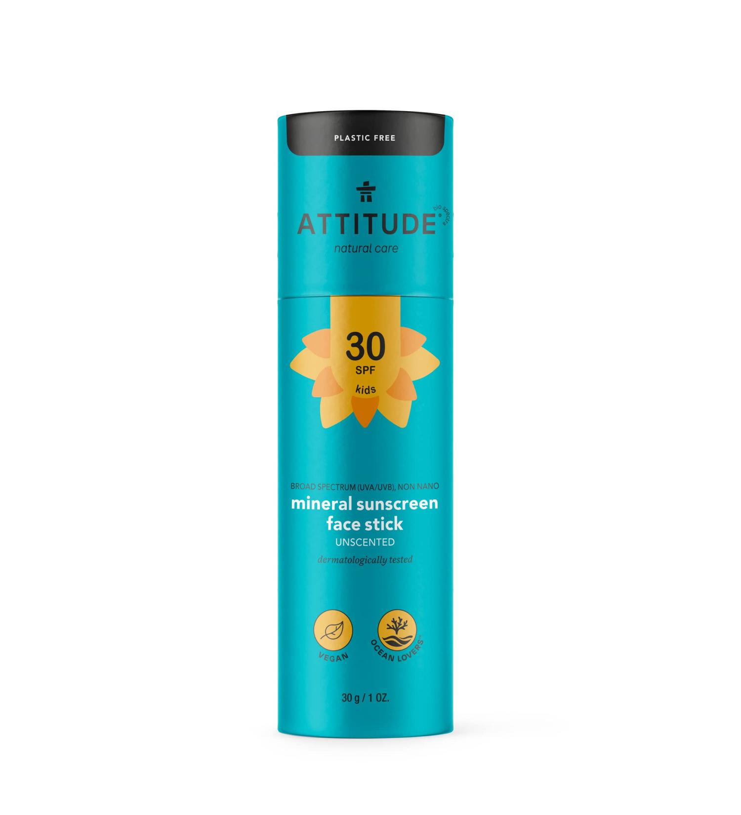  ATTITUDE Baby & Kids Face Stick - SPF 30 - Fragrance Free - Buy Online on GoSupps.com