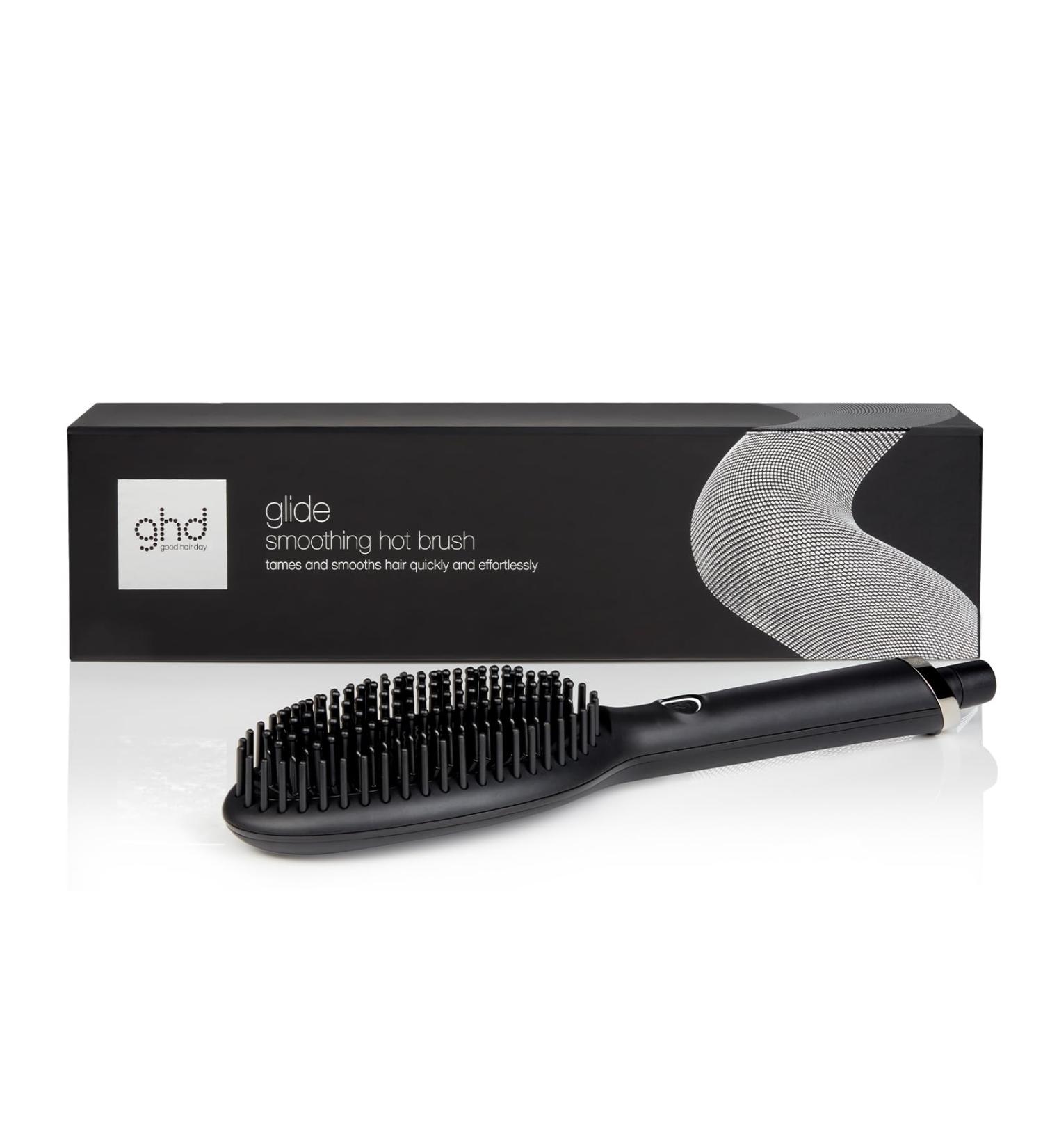 GHD Glide Hot Brush - Ceramic Technology with Ioniser, 185 C Optimum Temp for Frizz-Free Styling - Black - Buy Online on GoSupps.com