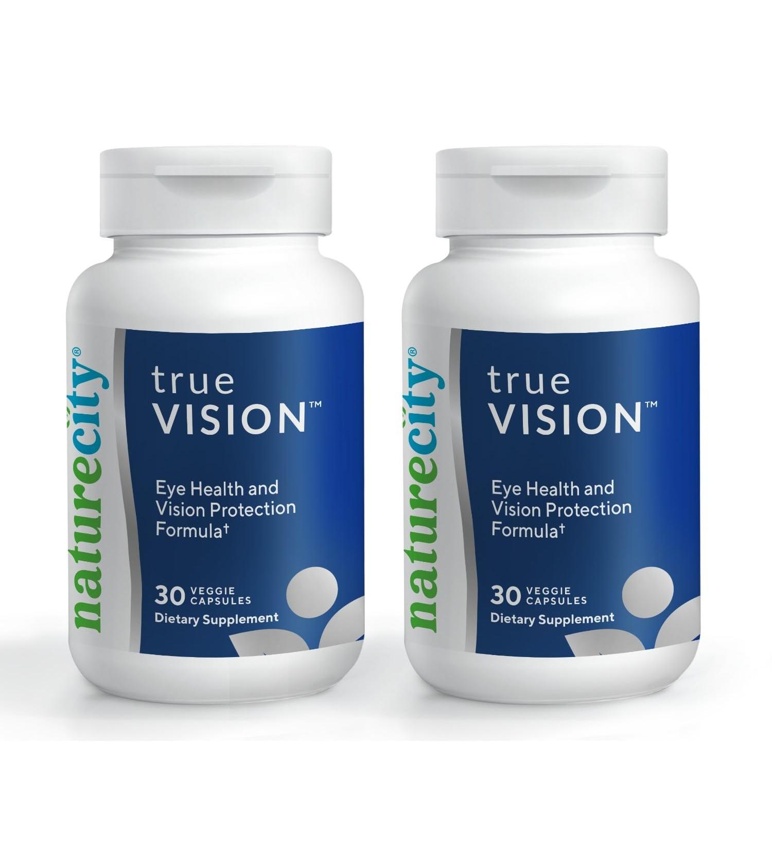 NatureCity True-Vision Eye Health Supplement - Plant-Based Lutein and Zeaxanthin with High Potency Saffron 20mg - Blue Light Protection Support Central and Night Vision (60 Veggie Capsules) 1 Count (Pack of 60) - Buy Online on GoSupps.com