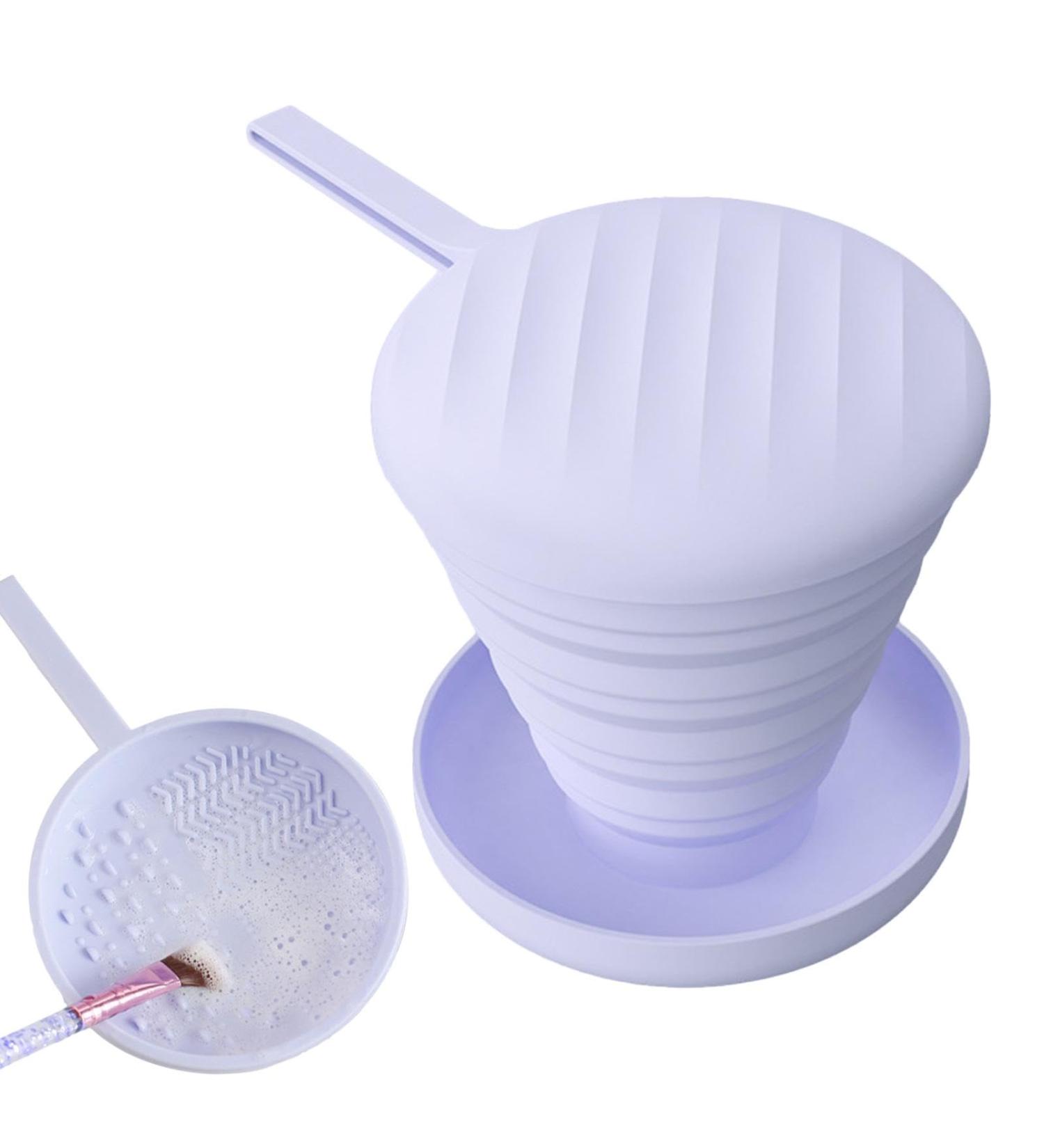 Makeup Brush Cleaner Bowl - Multifunctional Silicone Flexible Cleaner Mat Stable Cleaning Tool for Makeup Supplies Decorative Makeup Brushes and Powder Pads - Buy Online on GoSupps.com