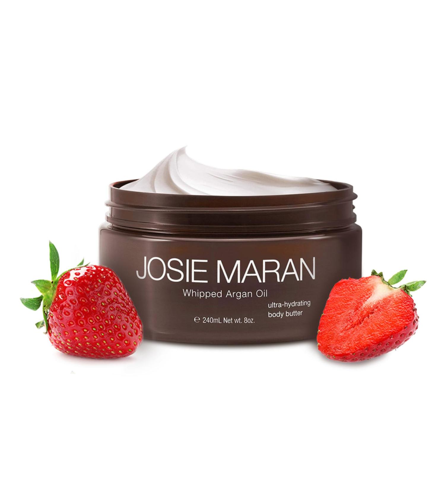 Josie Maran Whipped Argan Oil Body Butter - Skin Firming Cream with Whipped Shea Butter Avocado Oil & Essential Fatty Acids - Cruelty-Free Skincare - Strawberry Dream (8 Oz) - Buy Online on GoSupps.com