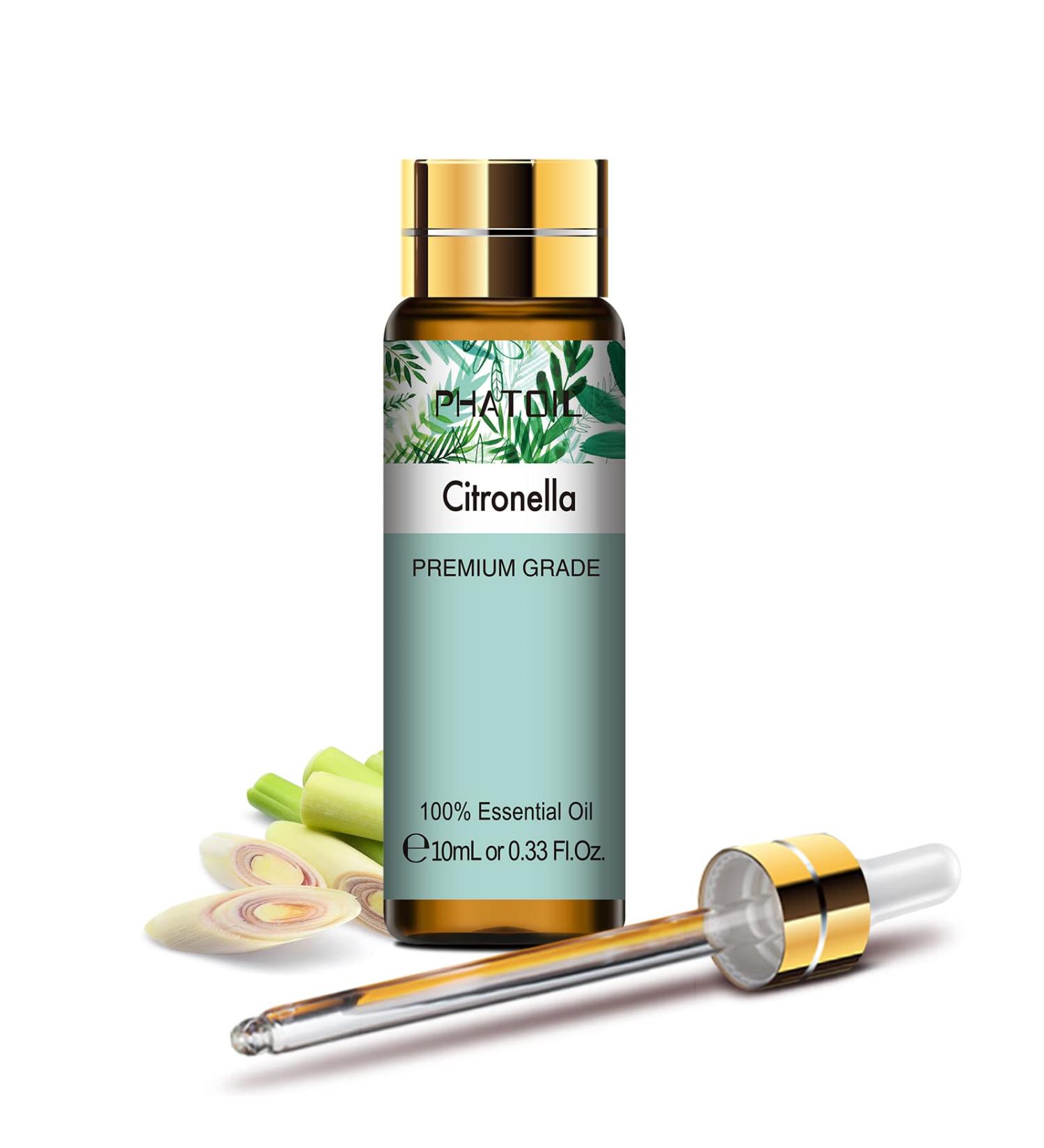 PHATOIL Citronella Essential Oil 10ML - Pure & Undiluted Citronella Oil for Home Diffusers - Buy Online on GoSupps.com