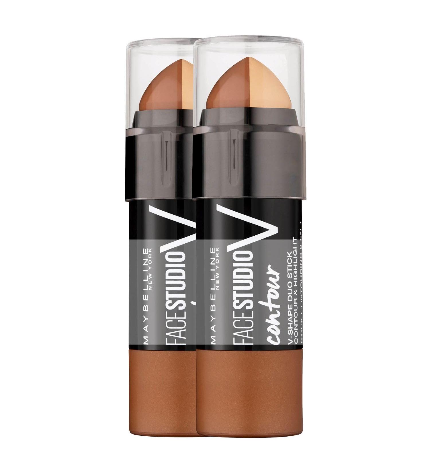  Maybelline Maybelline New York Contour Pencil with Highlighter and Bronzer to Highlight Facial Features Face Studio Contour DuoStick Medium (2 Pack) - Buy Online on GoSupps.com